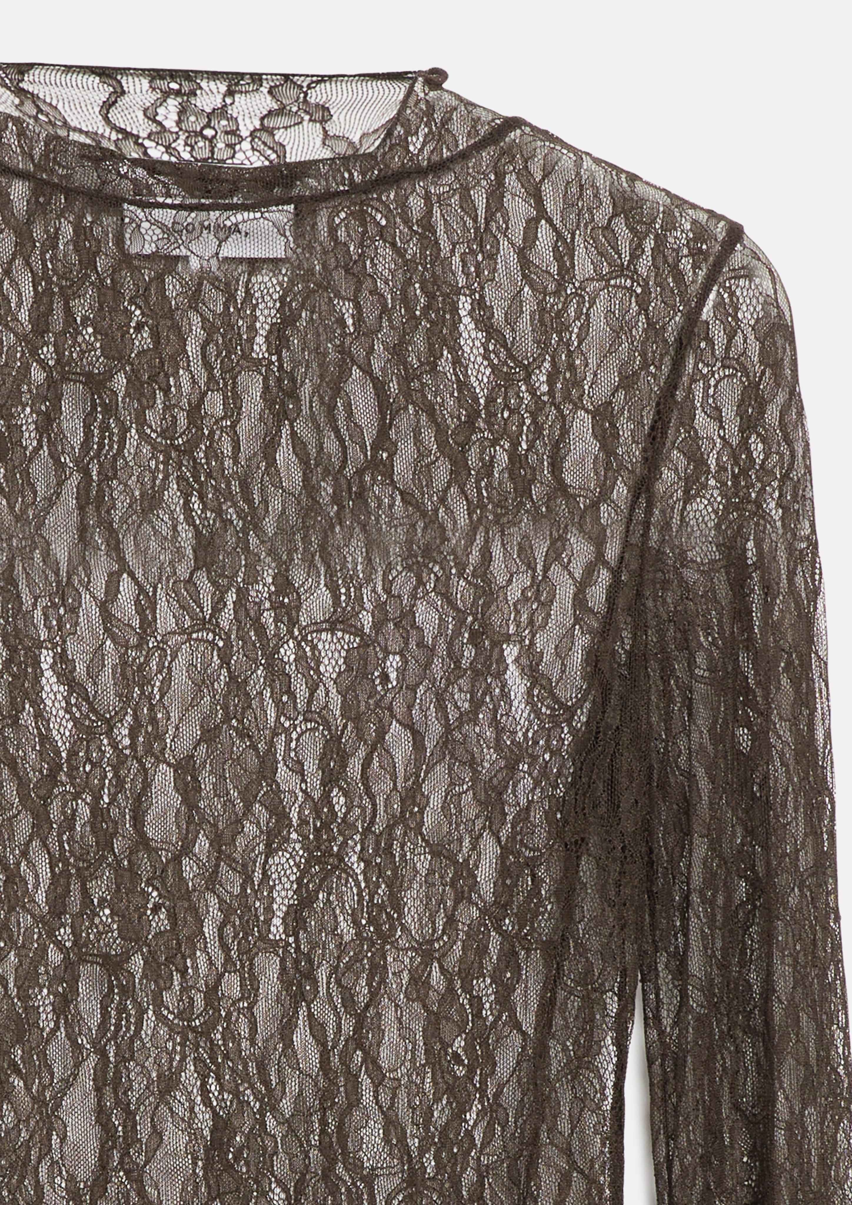 T-Shirt in brown by COMMA