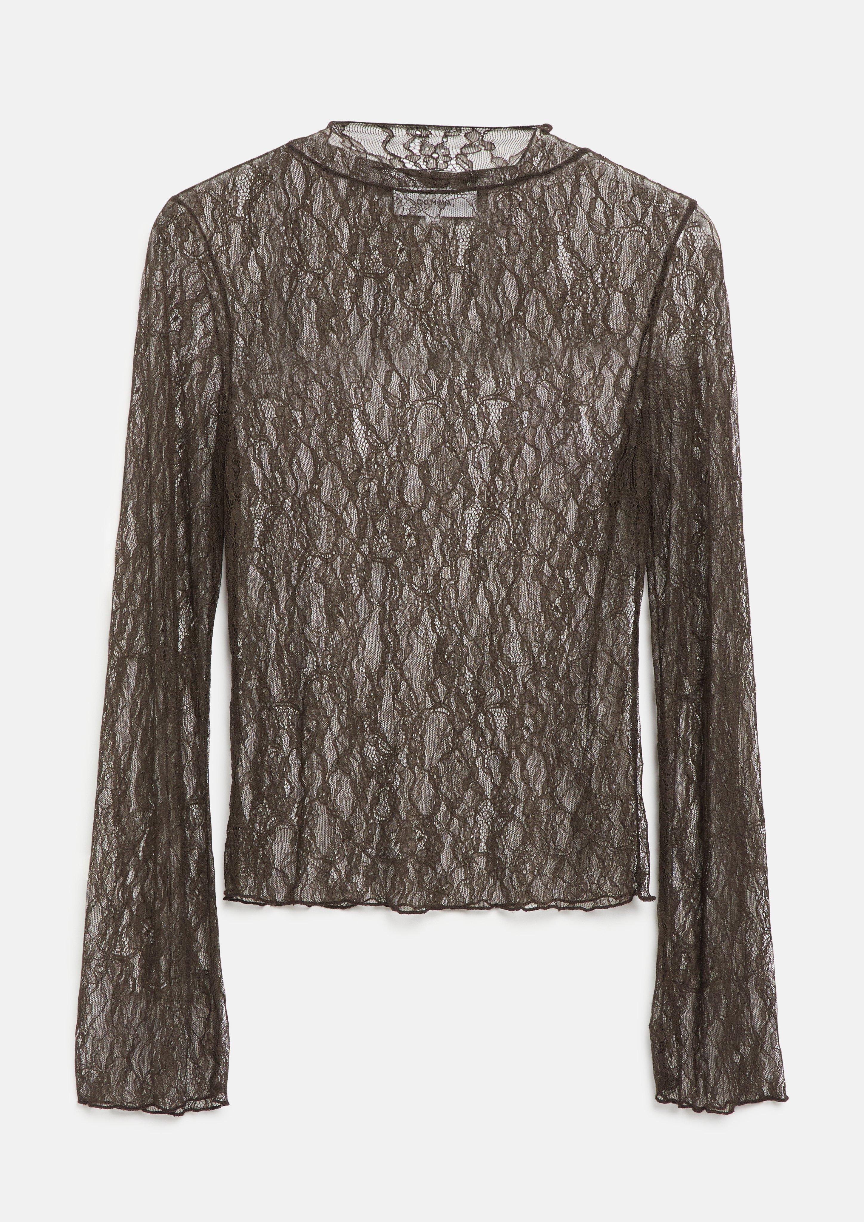 T-Shirt in brown by COMMA