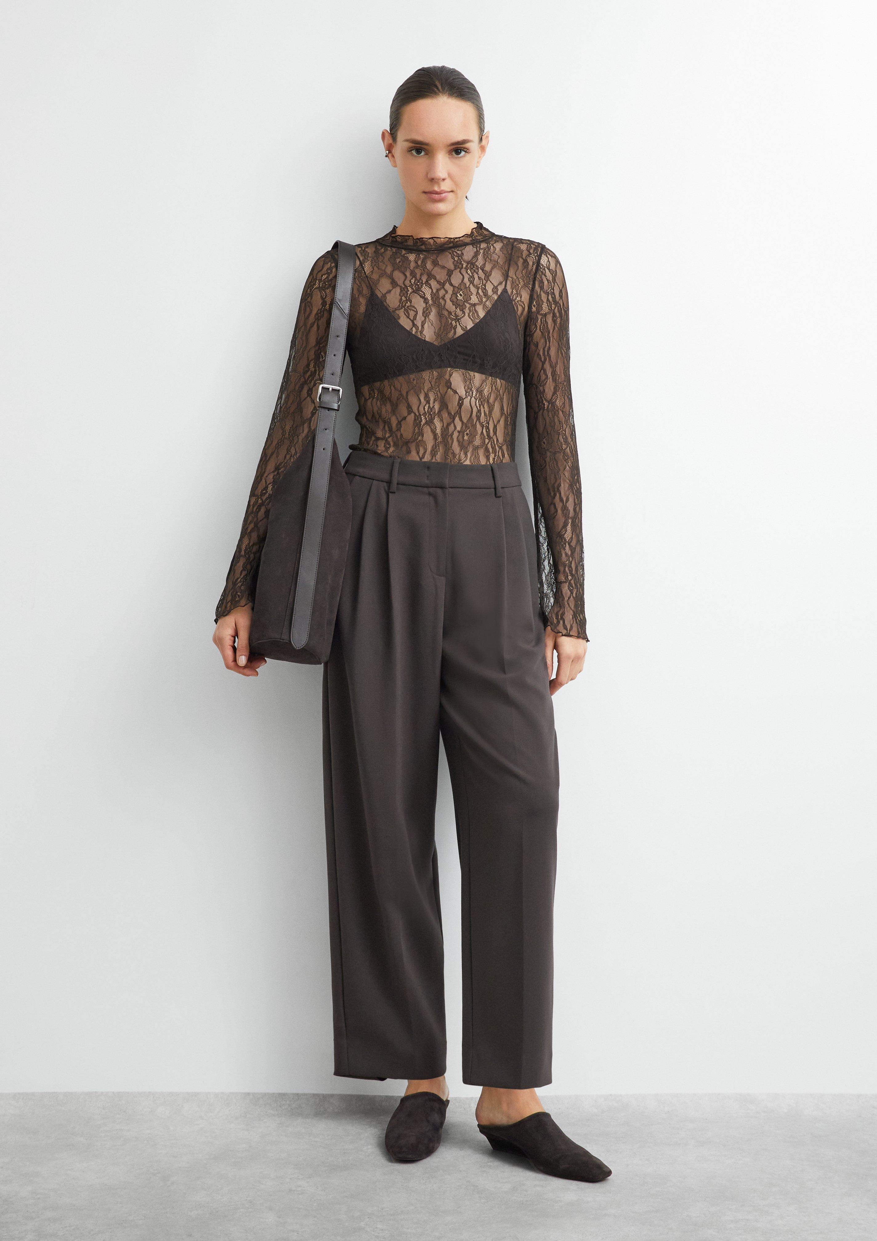 T-Shirt in brown by COMMA