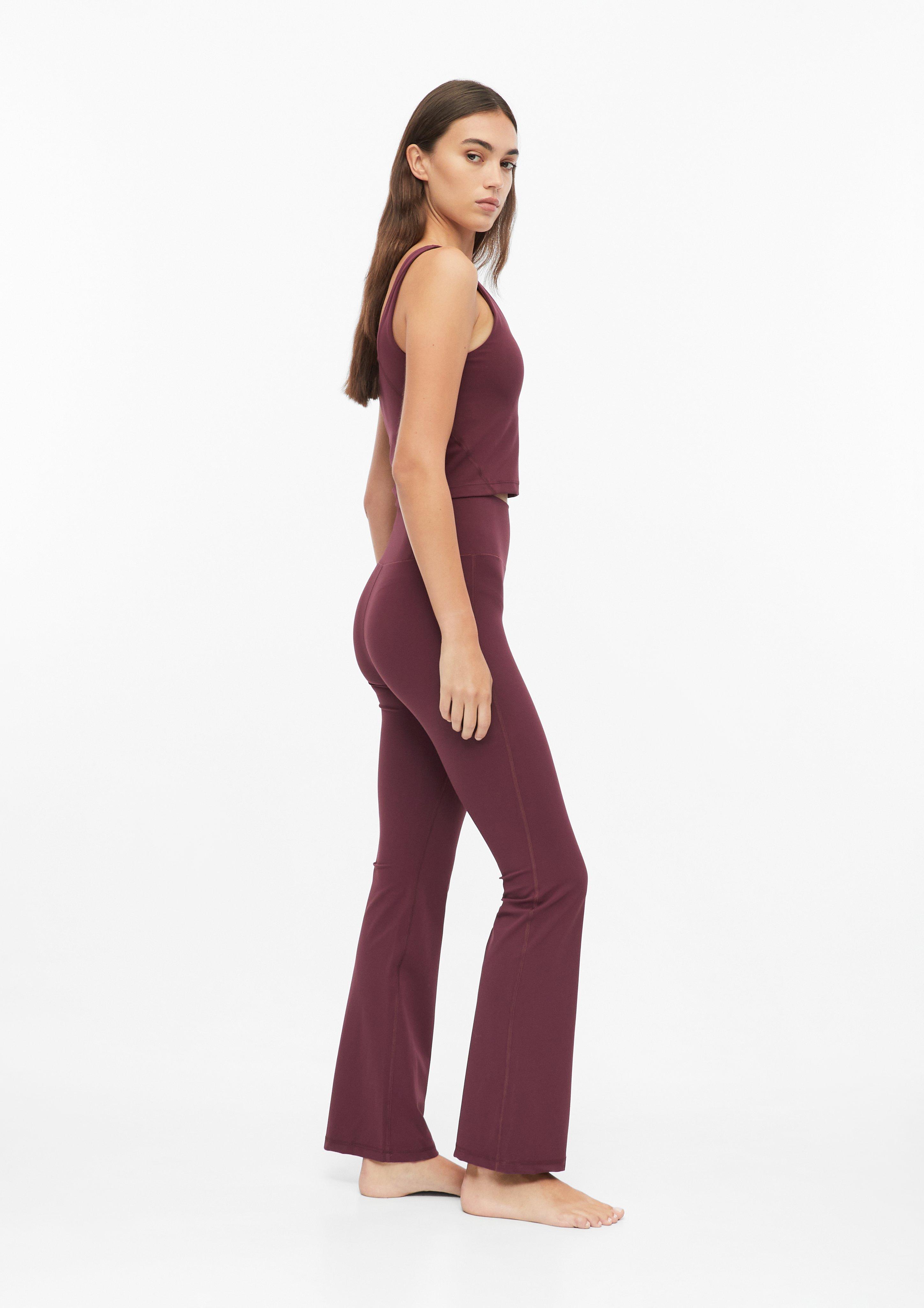 Women Stretchy athletic leggings with flared legs and a waistband pocket in red by s.Oliver