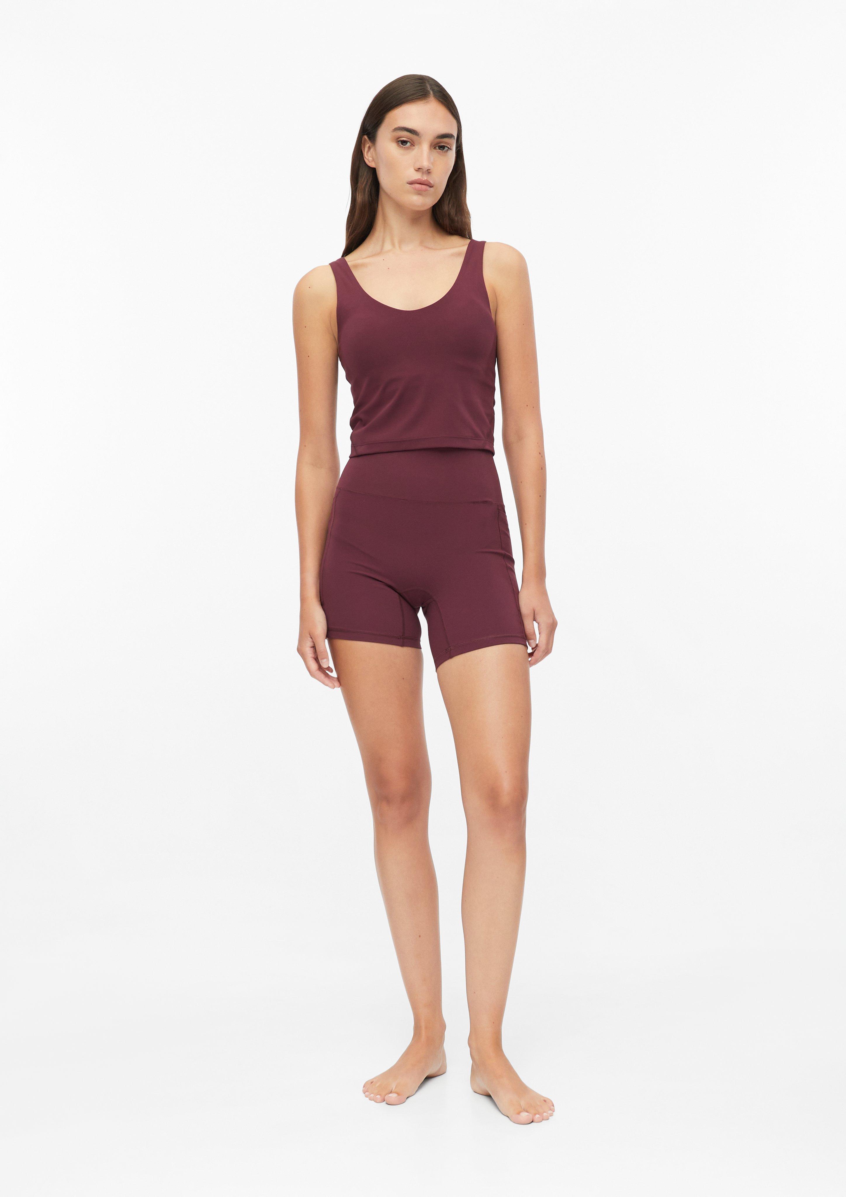 Kurze elastische Sport-Leggings mit Taschen in Farbe bordeaux von s.Oliver