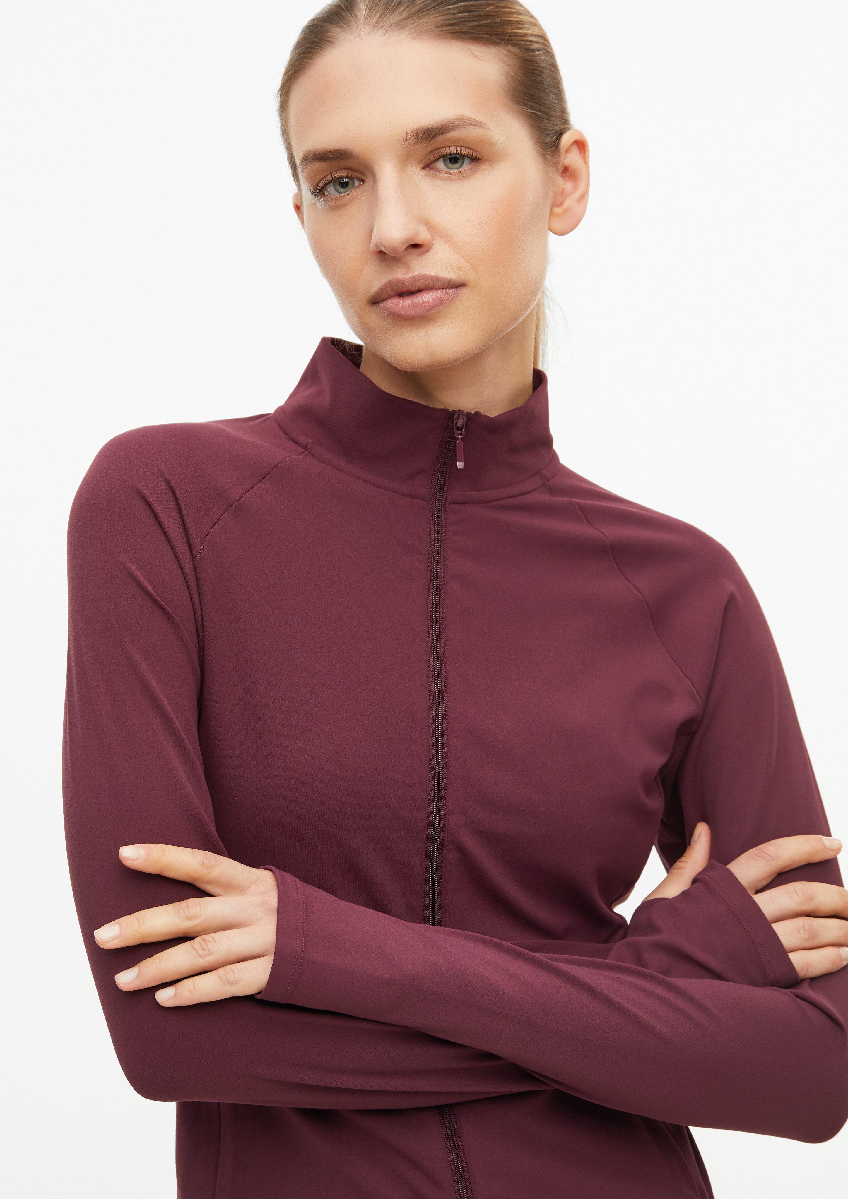 Damen Elastische Sportjacke mit Taschen im Slim Fit in rot von s.Oliver