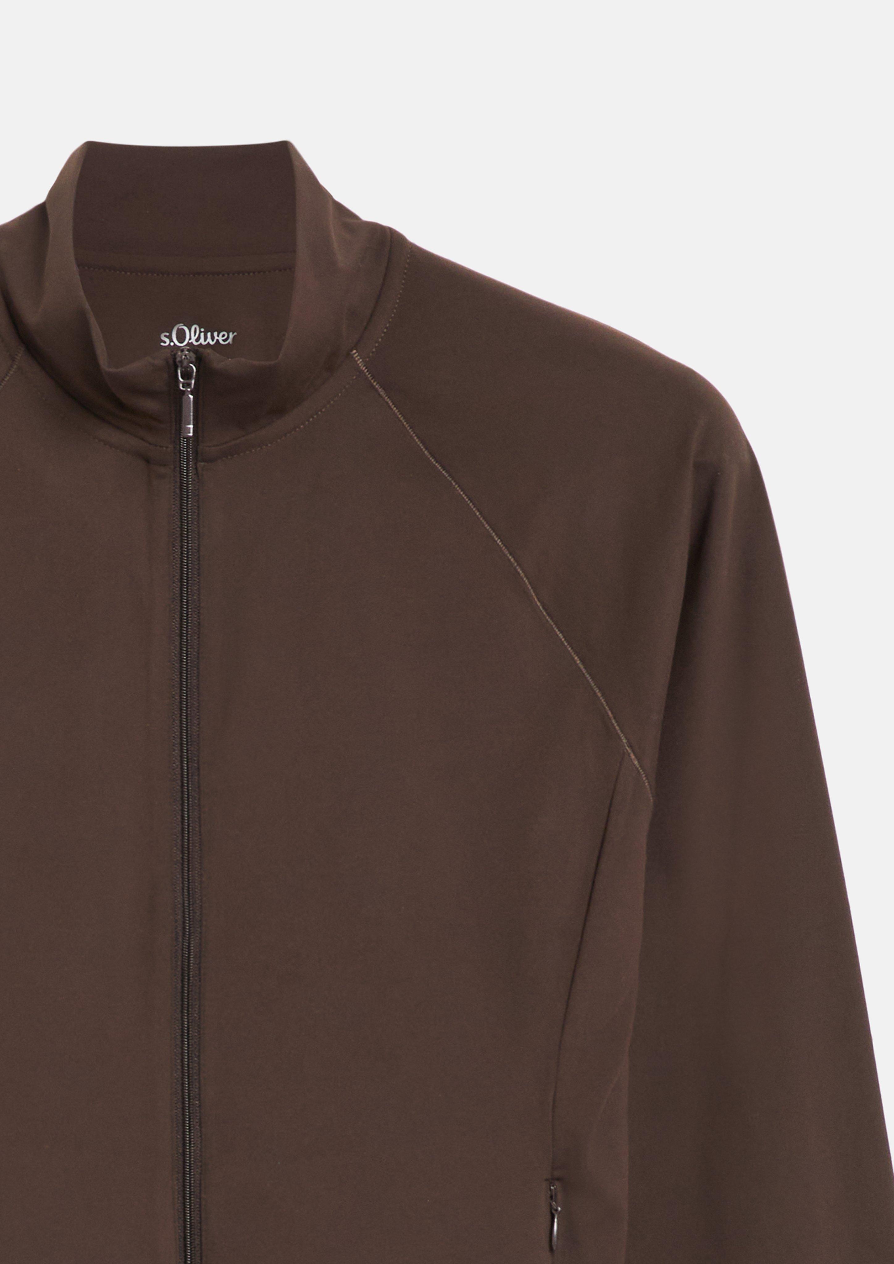 Ženske Elastična športna jakna z žepi, kroja Slim Fit v barvi rjava od s.Oliver