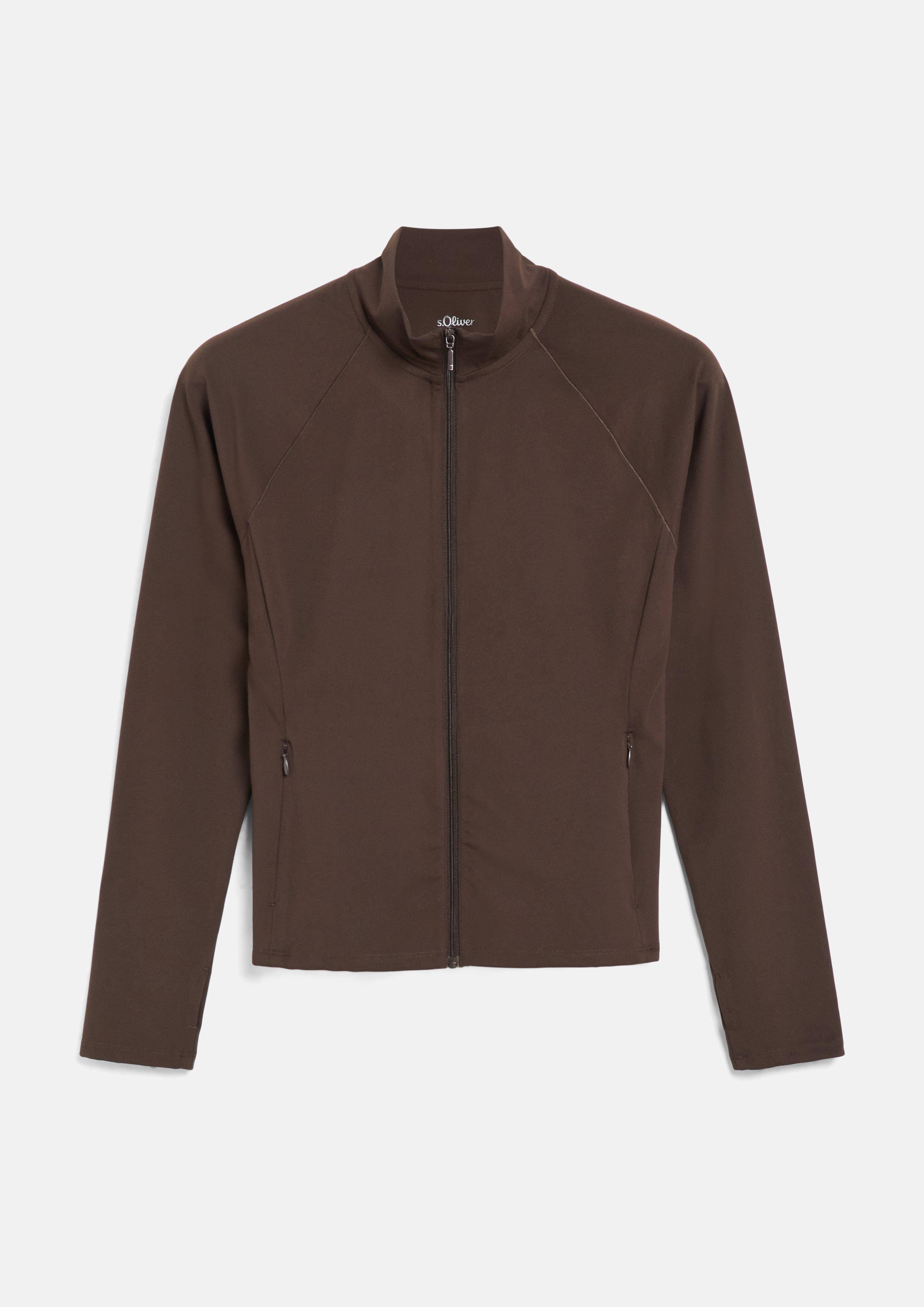 Femmes Veste de sport élastique avec poches, coupe ajustée en brun de s.Oliver