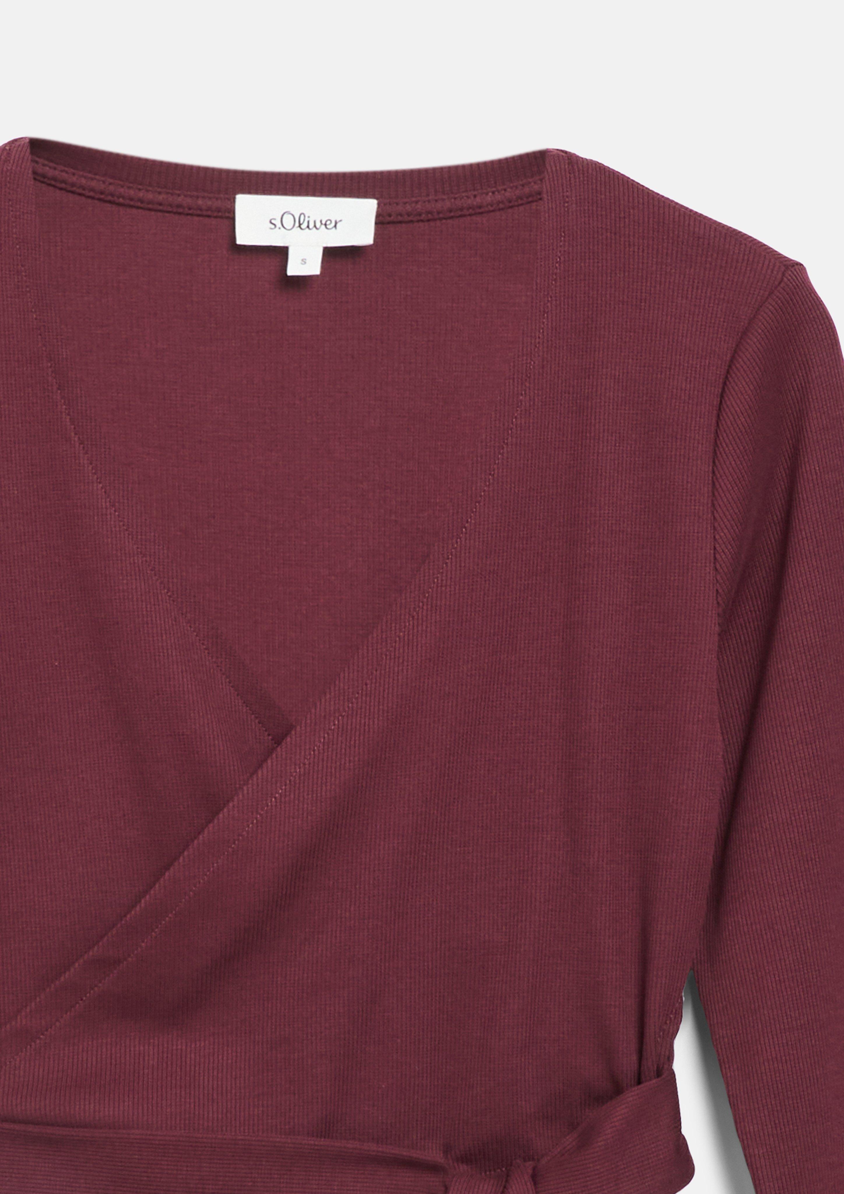 Damen Sportive Wickeljacke mit Rippstruktur in rot von s.Oliver