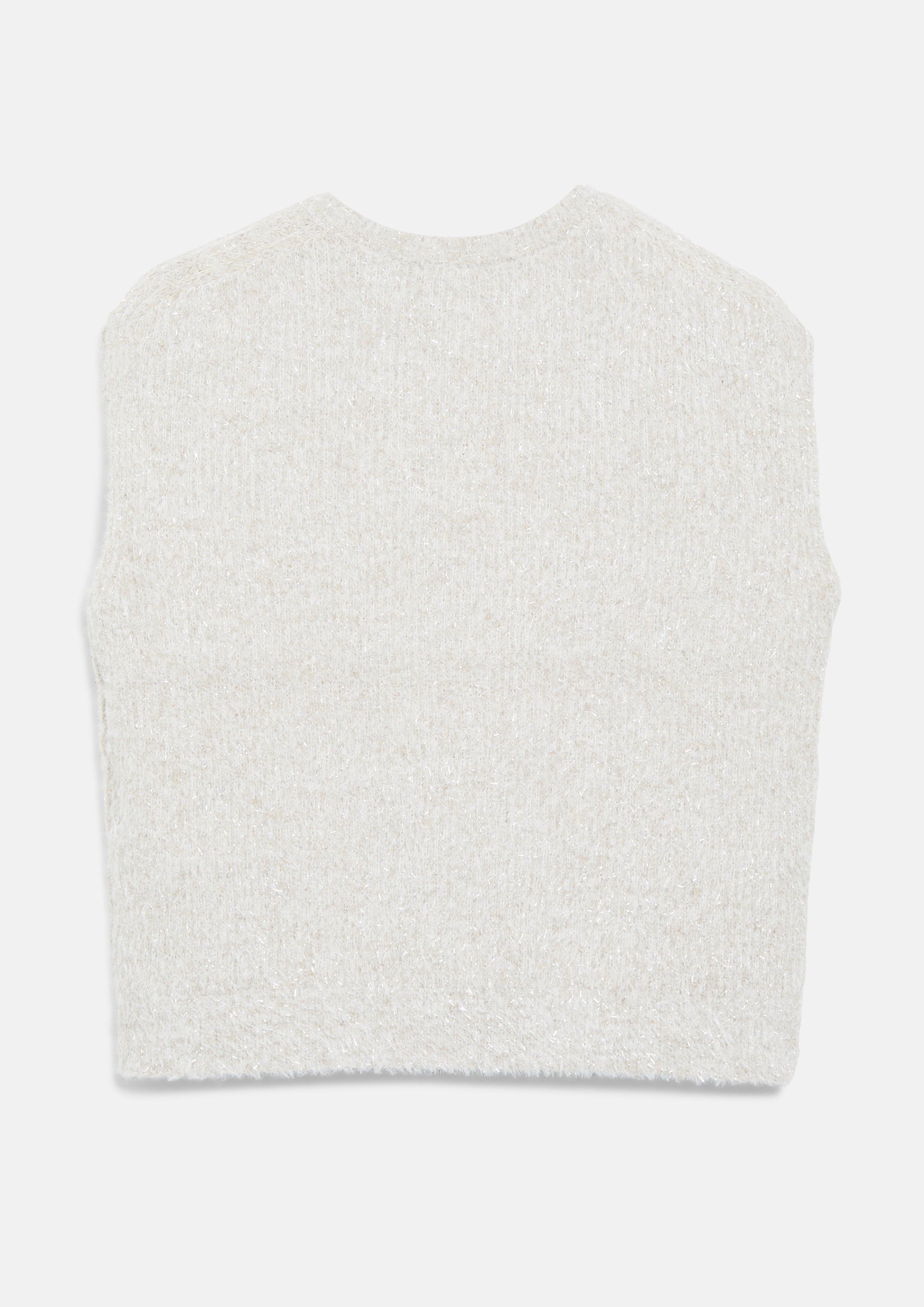 Femmes Gilet sans manches en maille avec fil pailleté en beige de s.Oliver BLACK LABEL