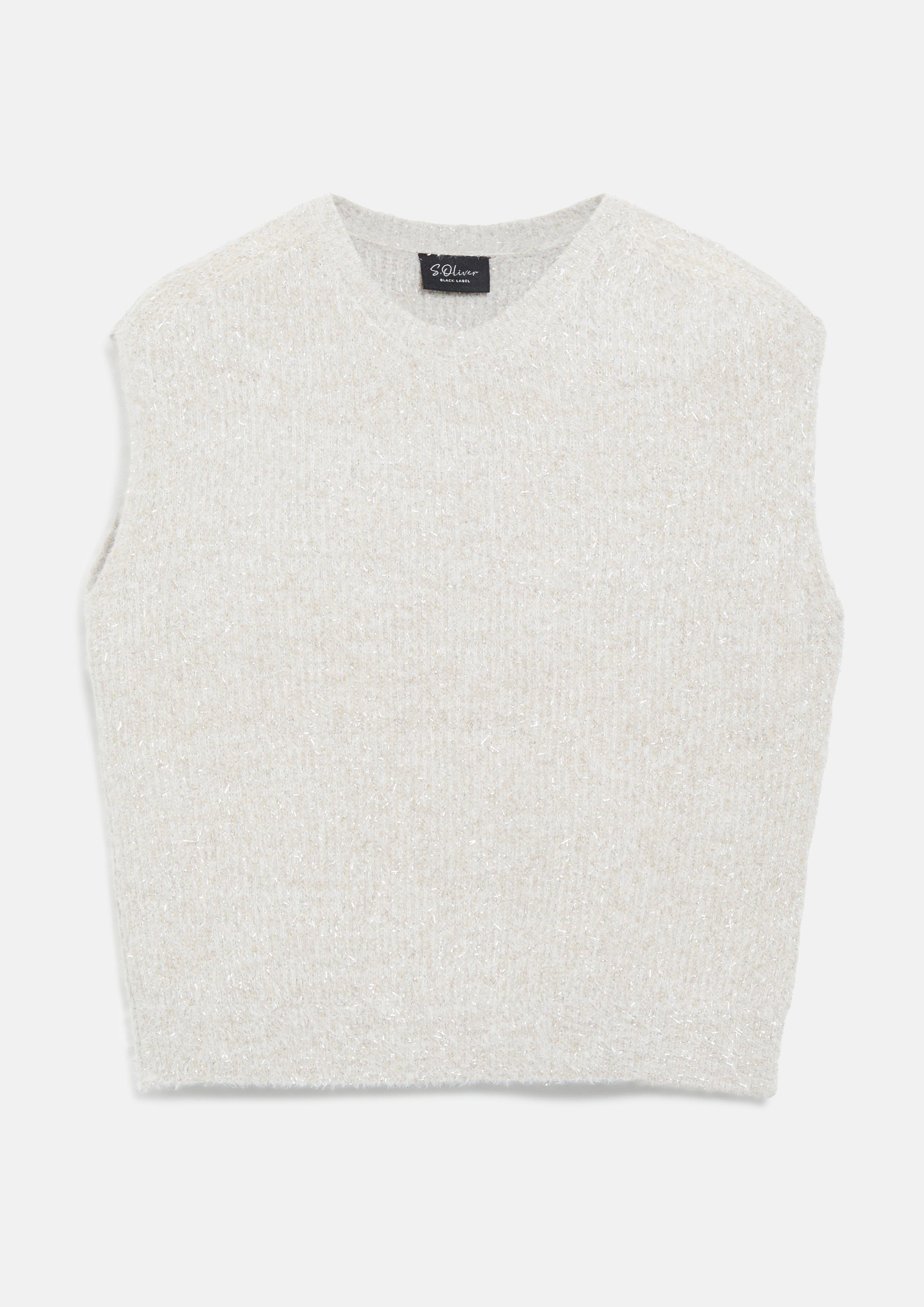 Gilet sans manches en maille avec fil pailleté en beige clair de s.Oliver BLACK LABEL