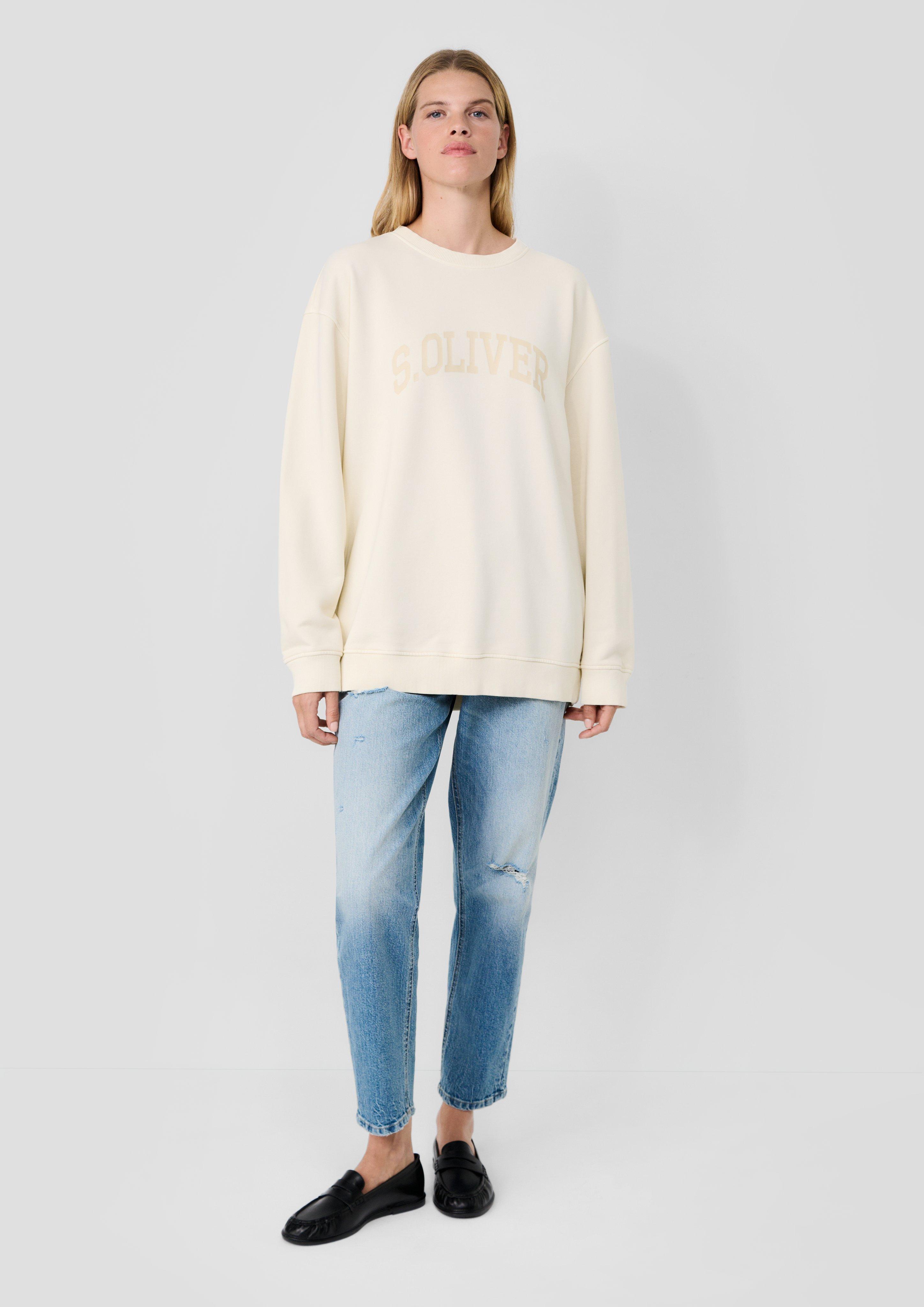 Femmes s.Oliver x Heidi Klum : sweat-shirt à logo en crème de s.Oliver