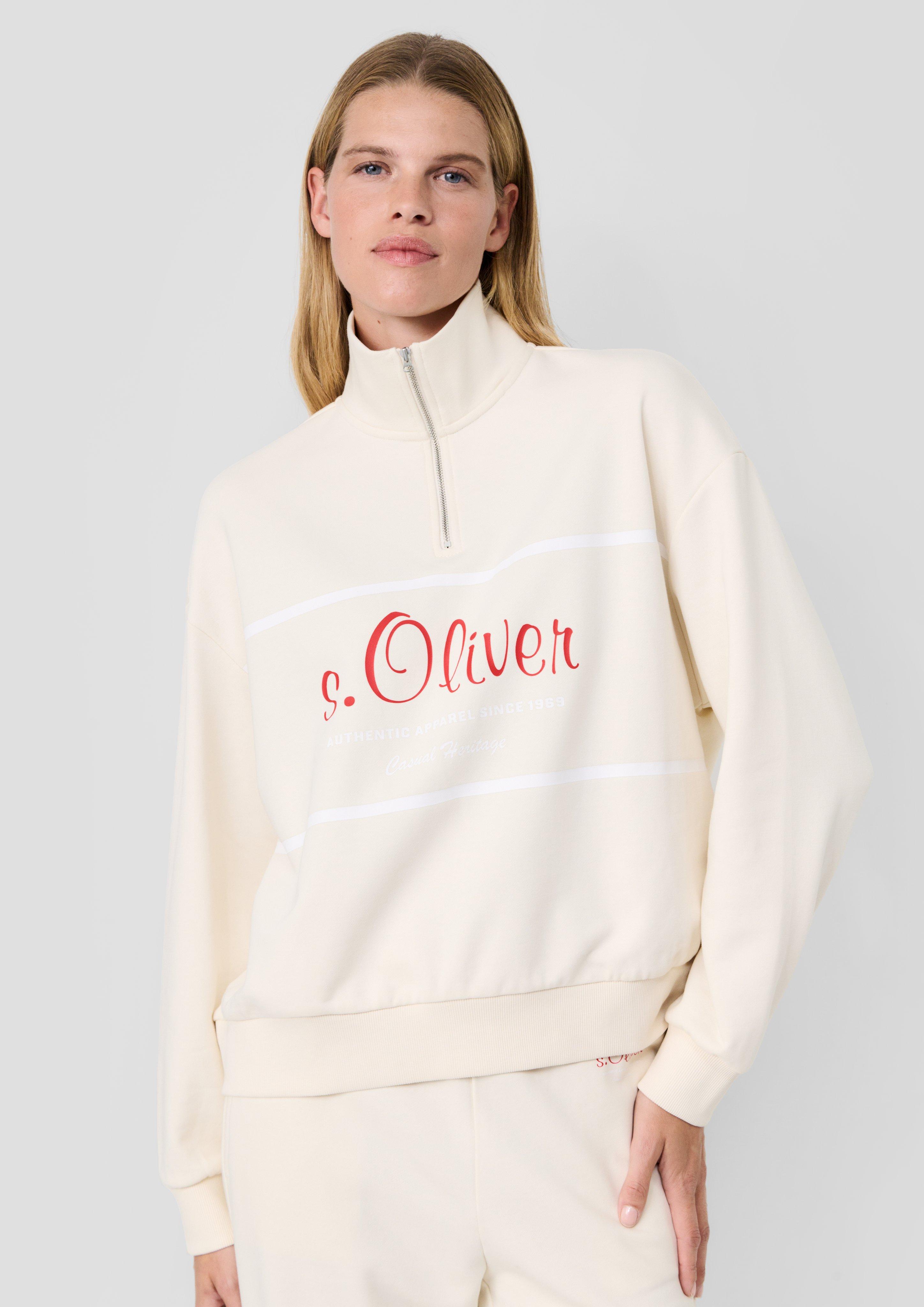Femmes s.Oliver x Heidi Klum : sweat-shirt camionneur à logo en crème de s.Oliver