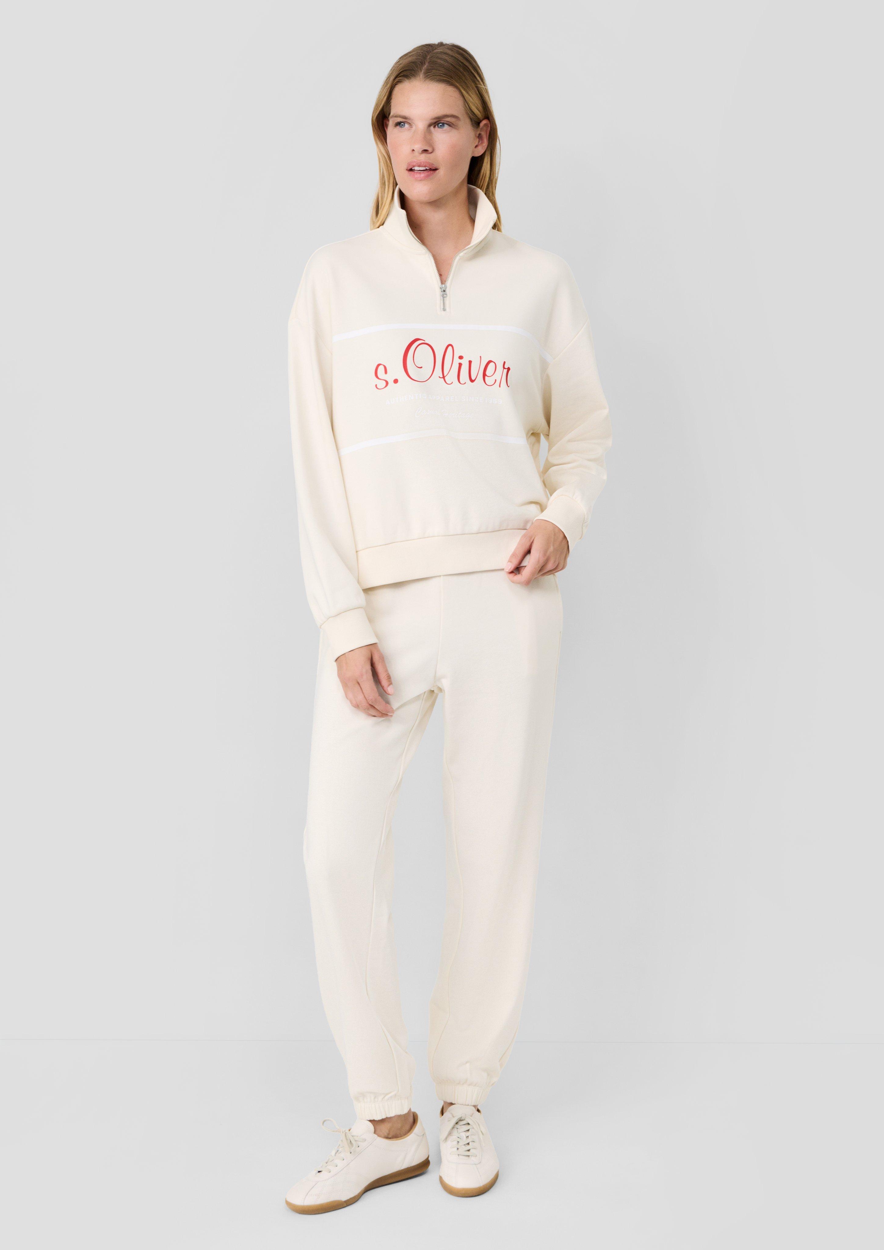 Femmes s.Oliver x Heidi Klum : sweat-shirt camionneur à logo en crème de s.Oliver