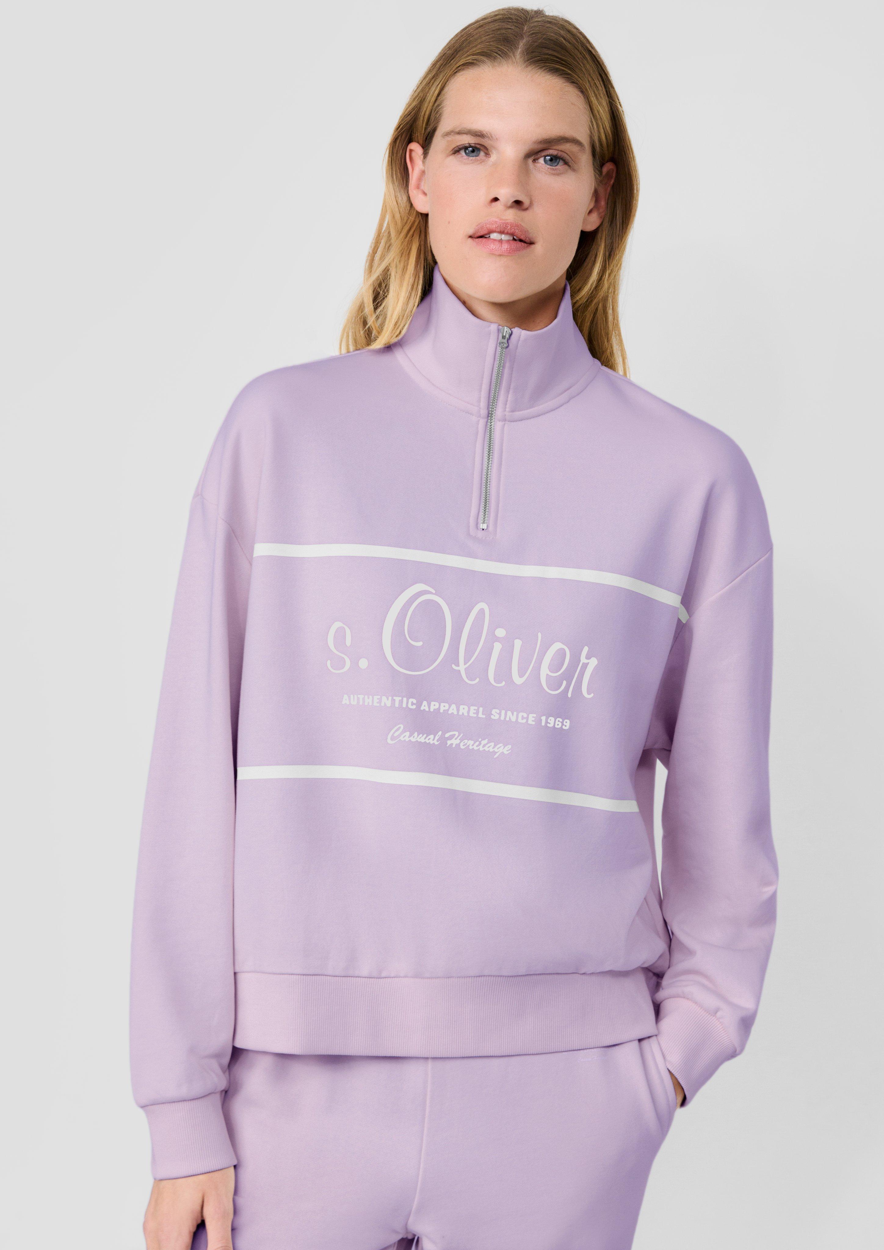 Femmes s.Oliver x Heidi Klum : sweat-shirt camionneur à logo en violet de s.Oliver