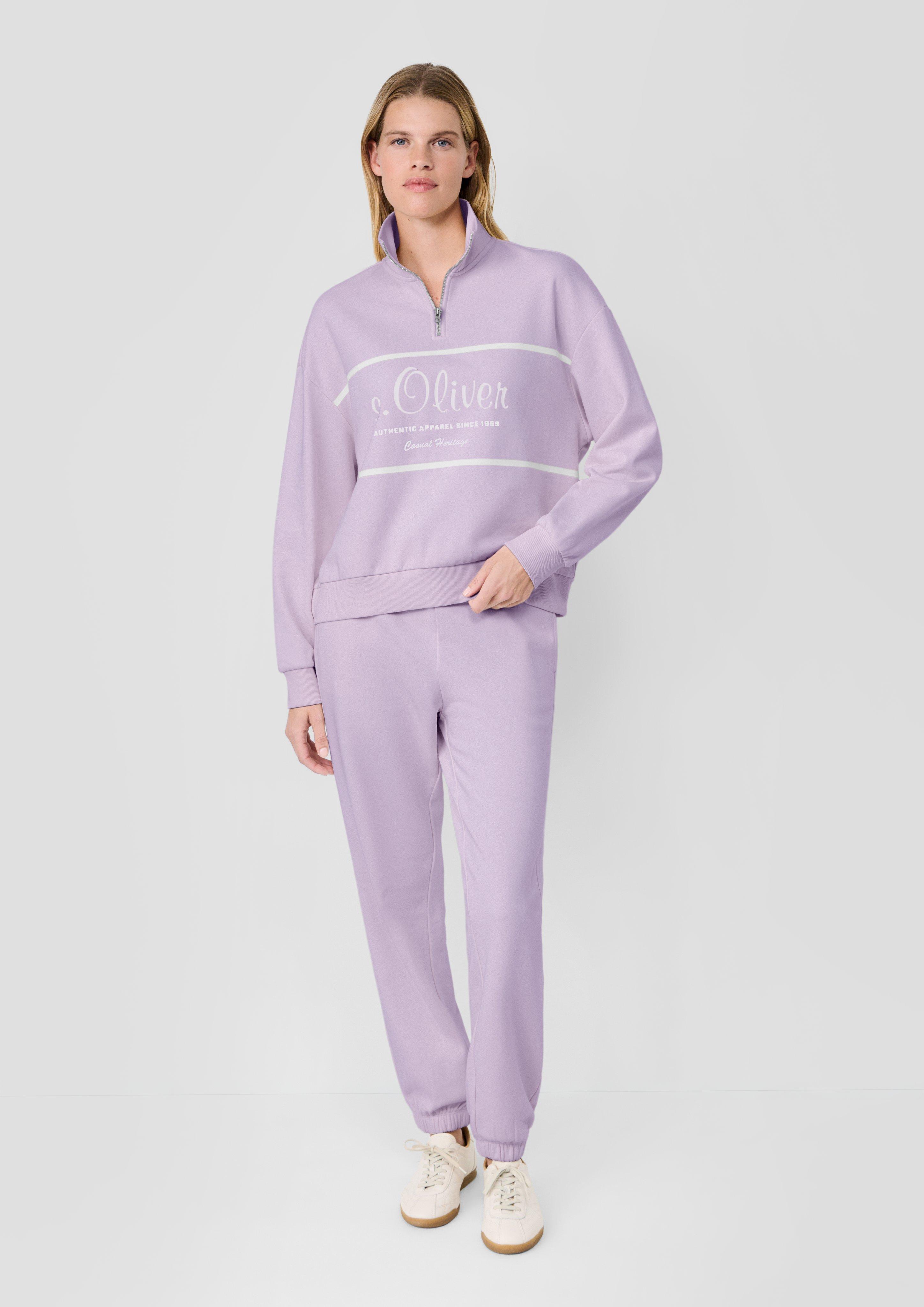 Femmes s.Oliver x Heidi Klum : sweat-shirt camionneur à logo en violet de s.Oliver