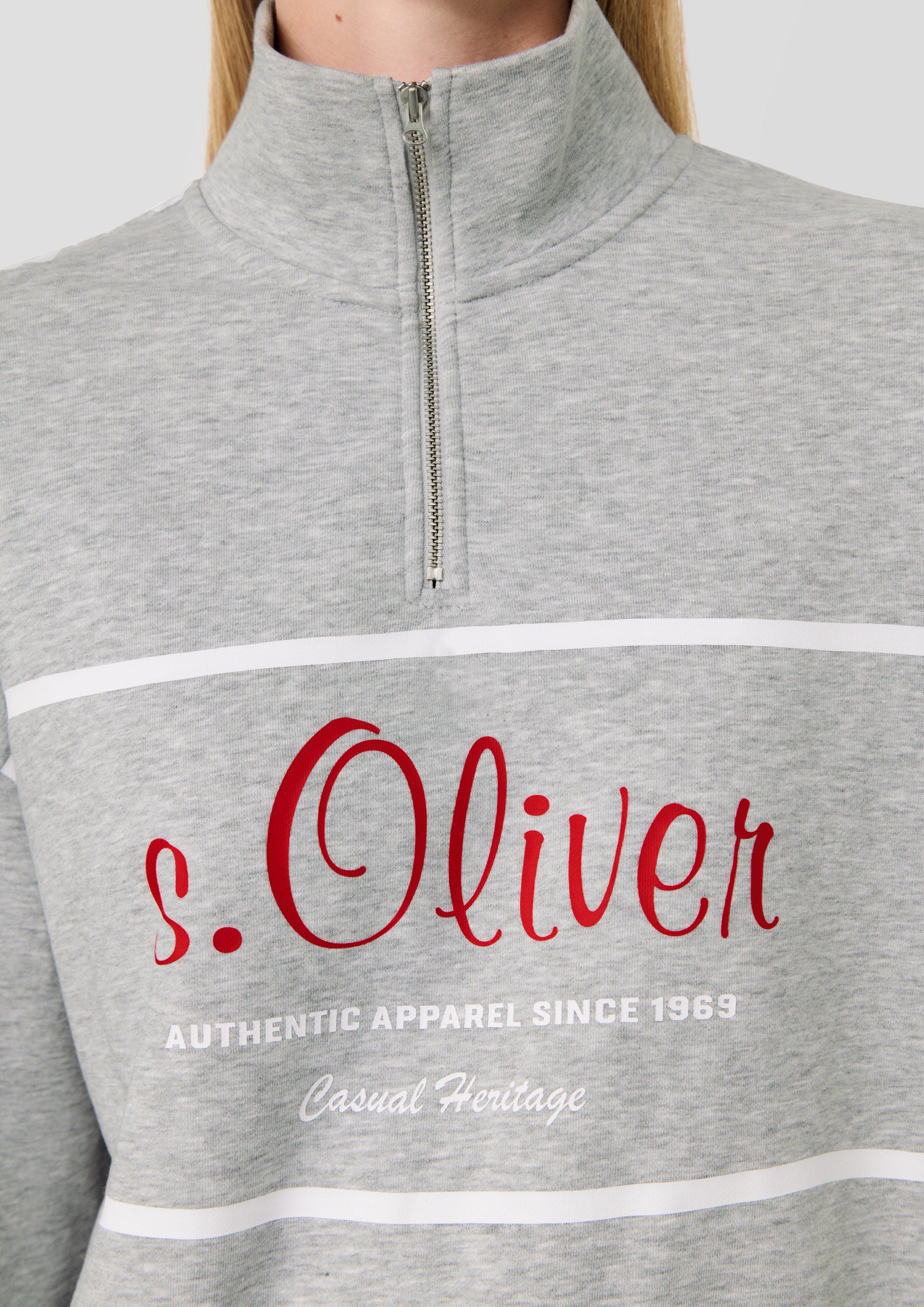 Femmes s.Oliver x Heidi Klum : sweat-shirt camionneur à logo en gris de s.Oliver