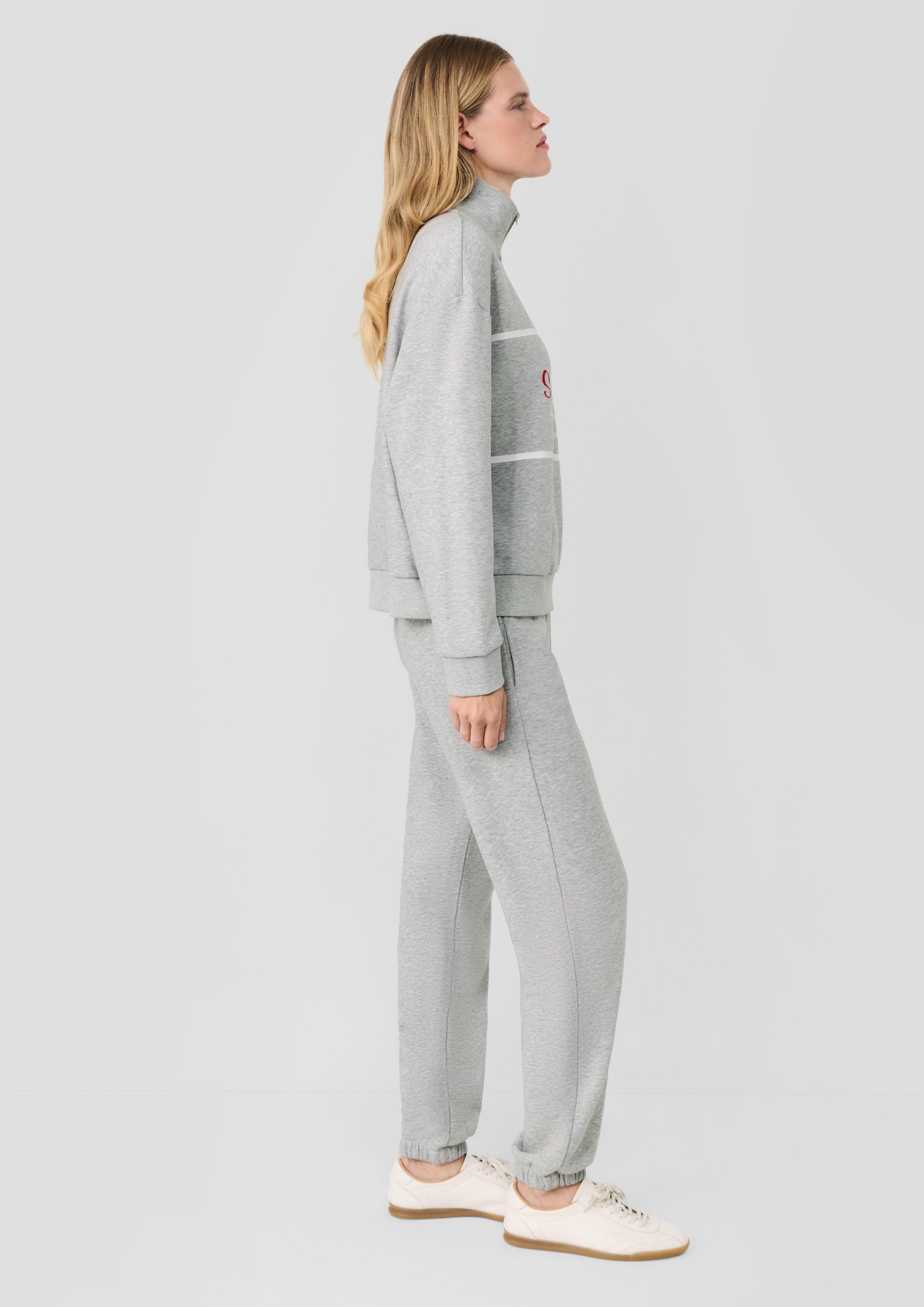 Femmes s.Oliver x Heidi Klum : sweat-shirt camionneur à logo en gris de s.Oliver