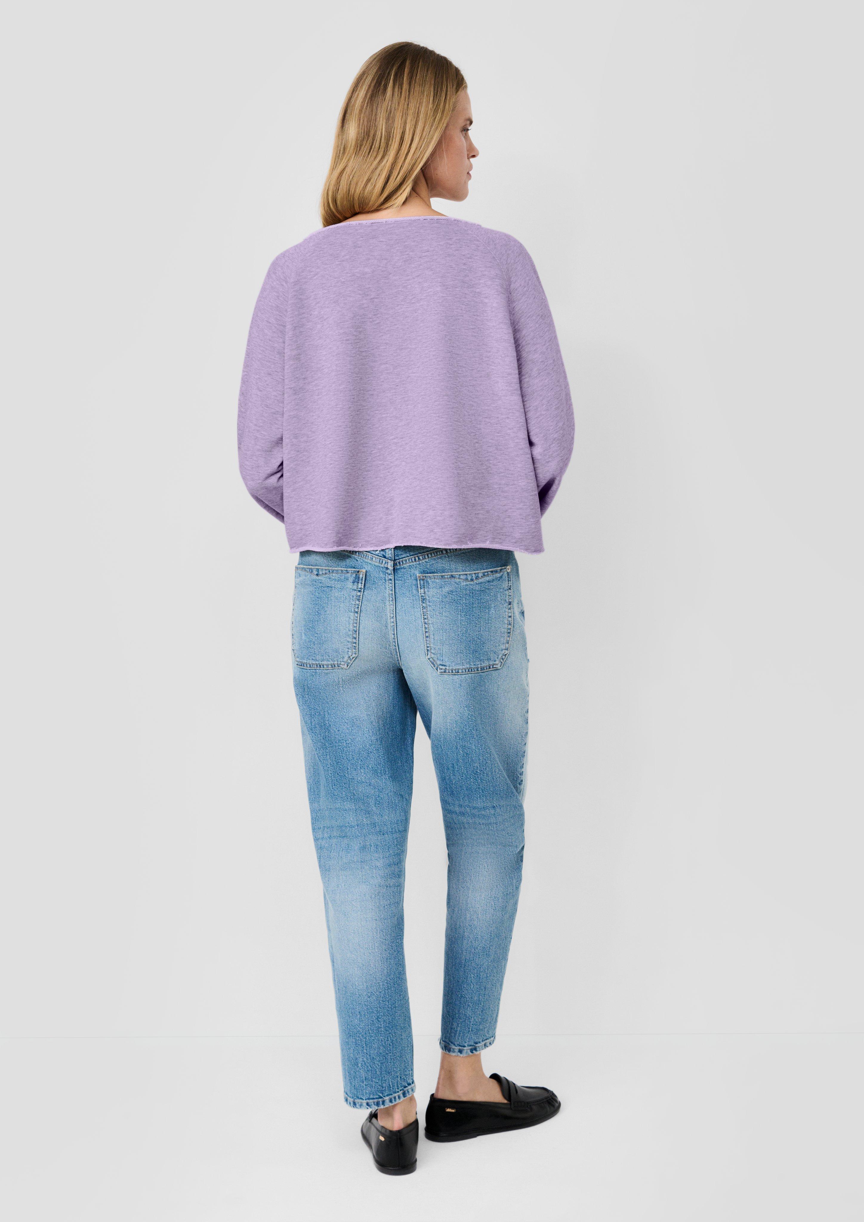 Femmes s.Oliver x Heidi Klum : sweat-shirt à épaules dénudées et logo appliqué en violet de s.Oliver