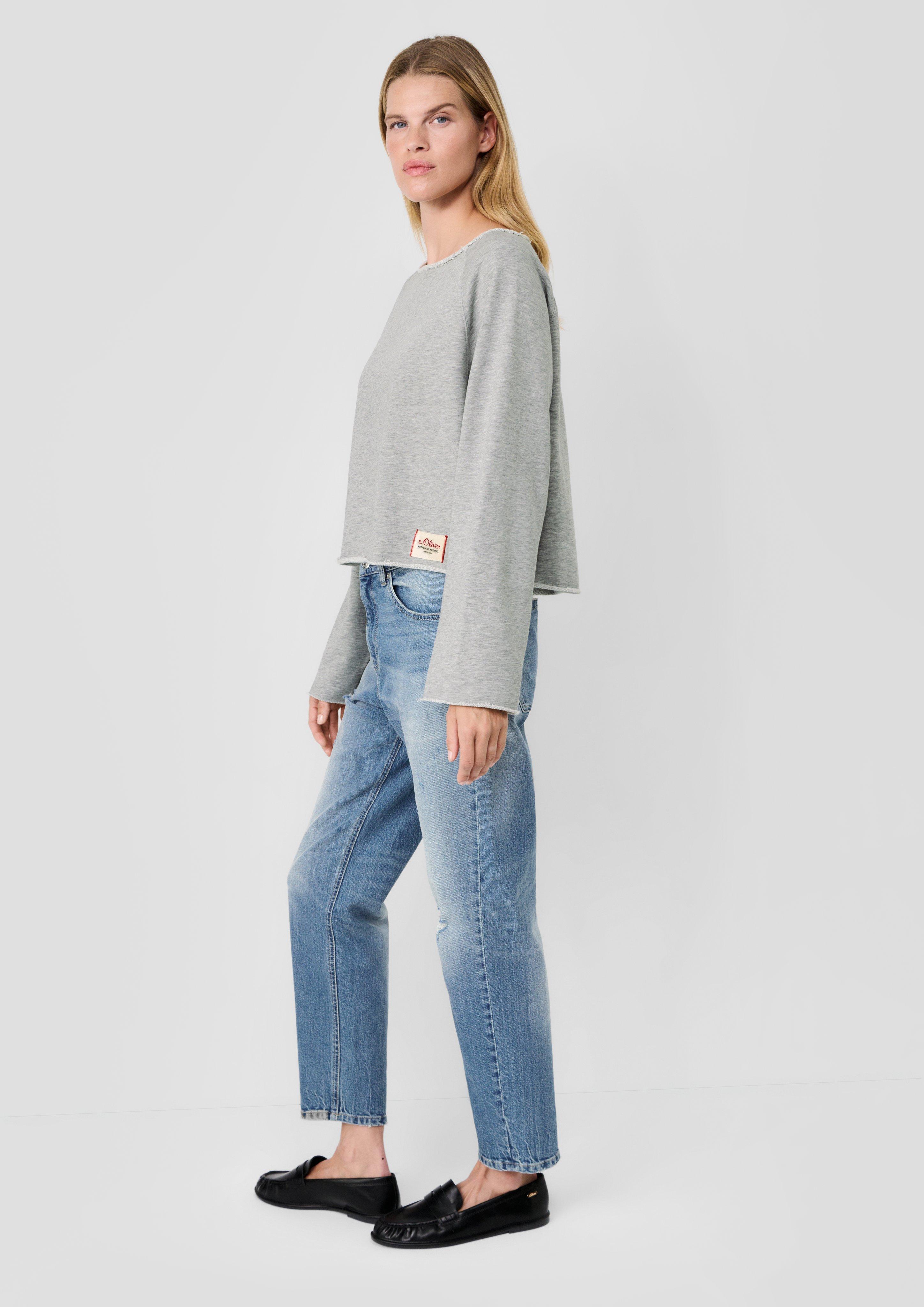 Femmes s.Oliver x Heidi Klum : sweat-shirt à épaules dénudées et logo appliqué en gris de s.Oliver