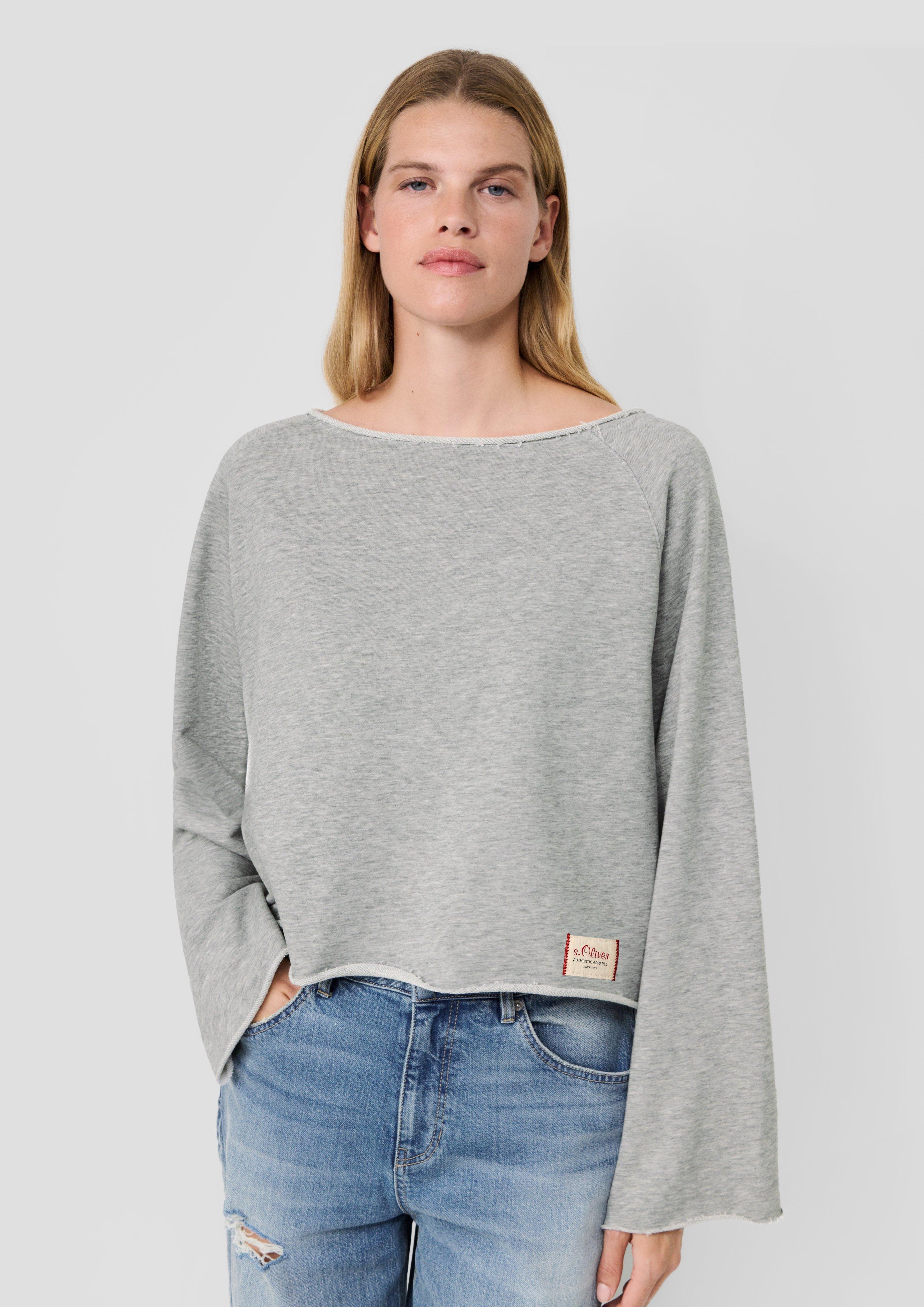 s.Oliver x Heidi Klum : sweat-shirt à épaules dénudées et logo appliqué en gris chiné de s.Oliver