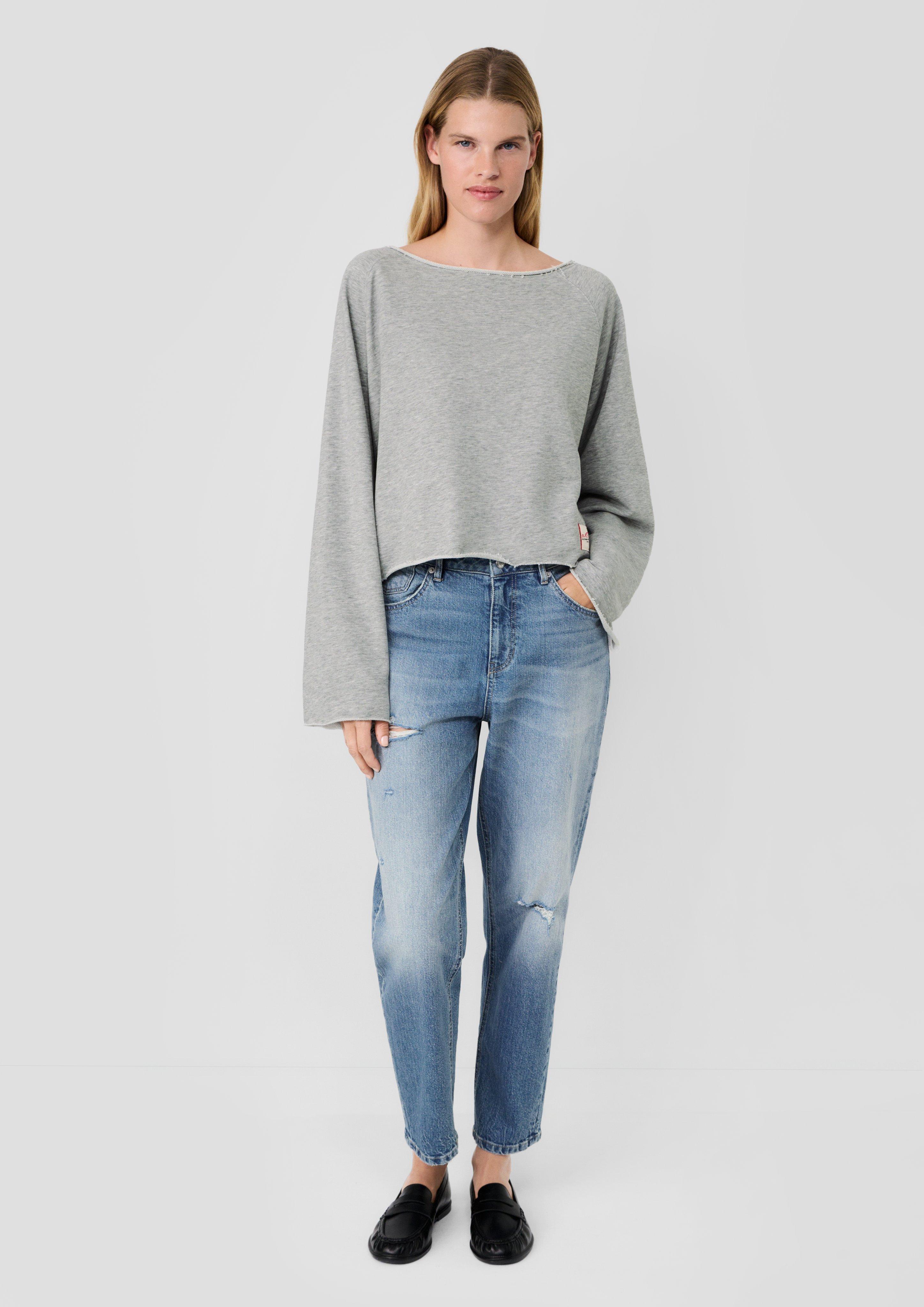 Femmes s.Oliver x Heidi Klum : sweat-shirt à épaules dénudées et logo appliqué en gris de s.Oliver