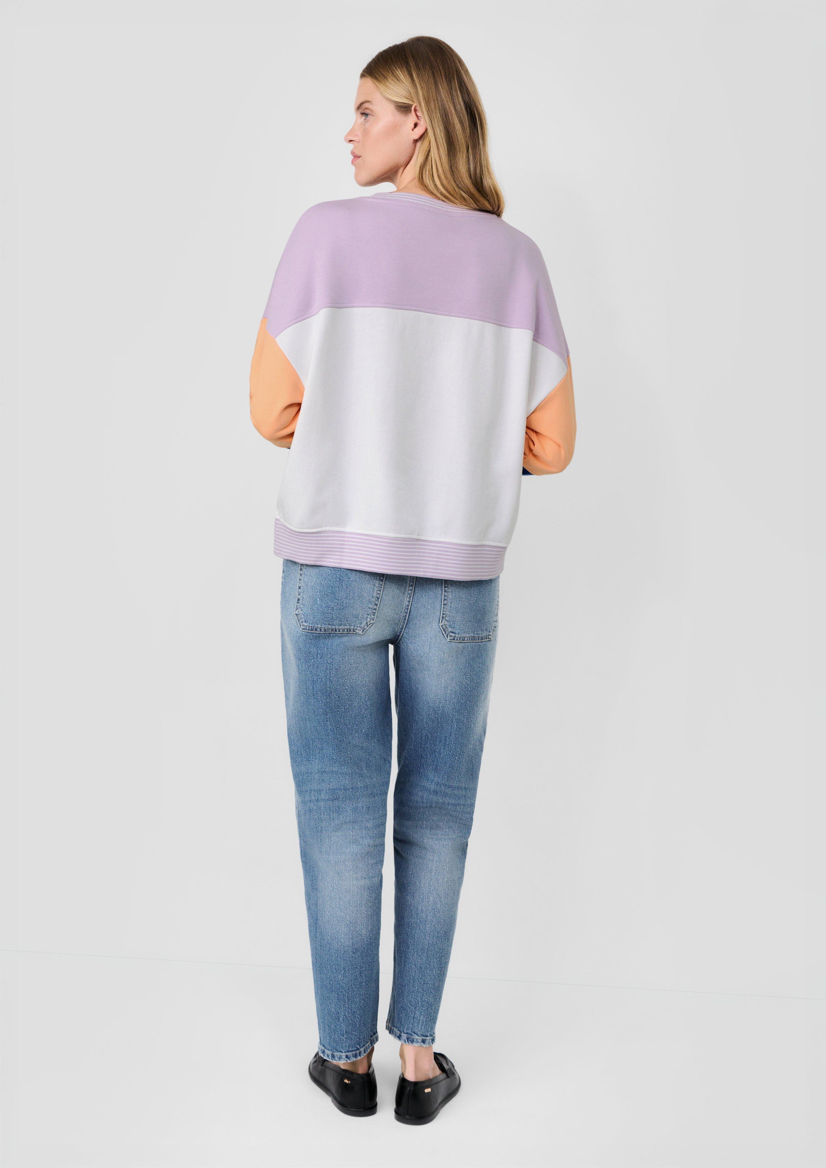 Femmes s.Oliver x Heidi Klum : sweat-shirt color block à logo en violet de s.Oliver