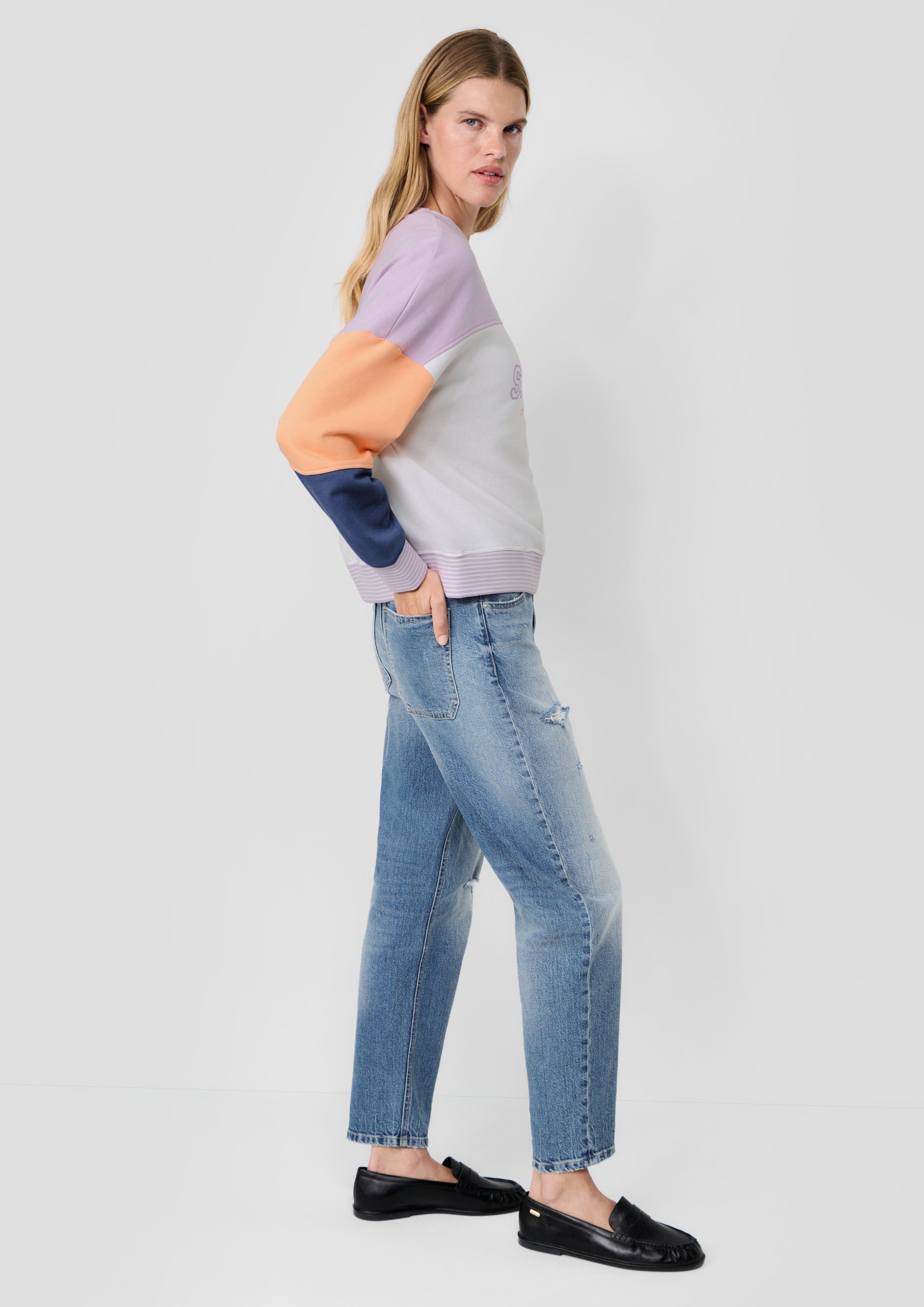 Femmes s.Oliver x Heidi Klum : sweat-shirt color block à logo en violet de s.Oliver