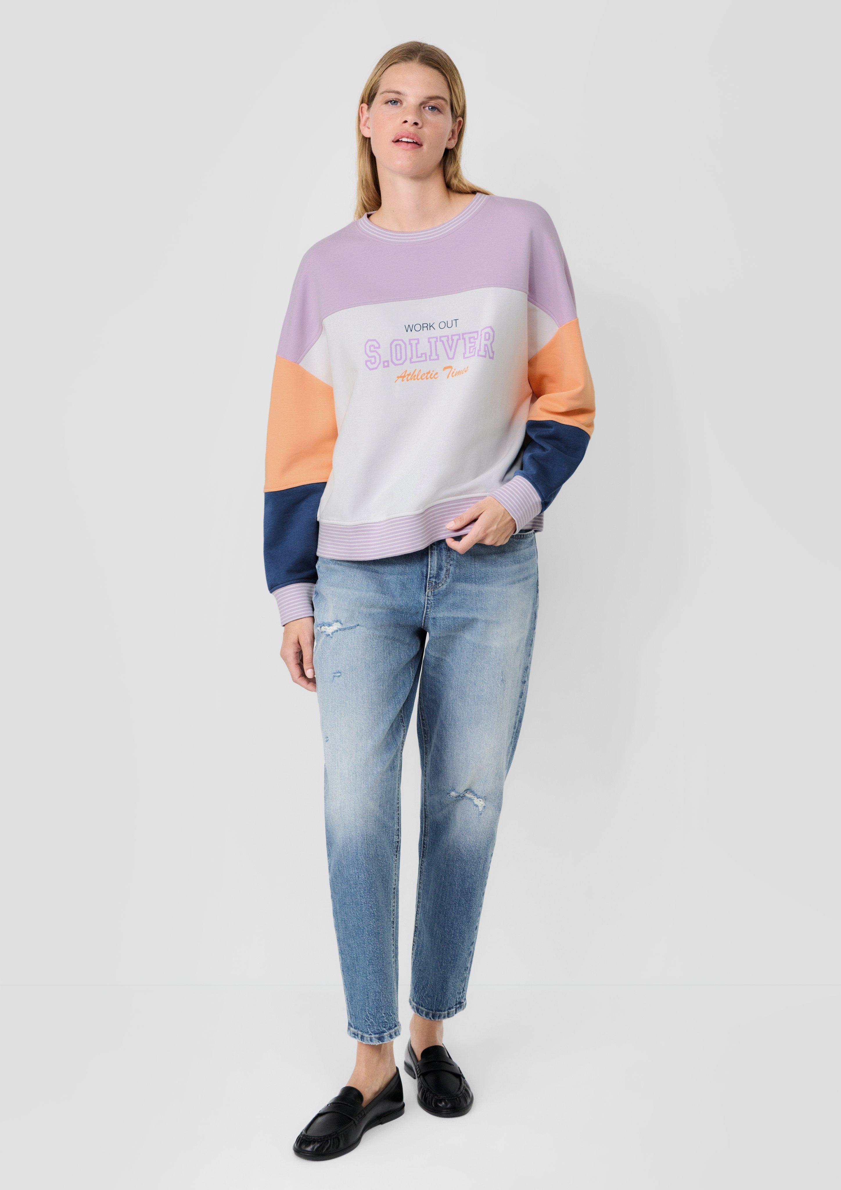 Femmes s.Oliver x Heidi Klum : sweat-shirt color block à logo en violet de s.Oliver