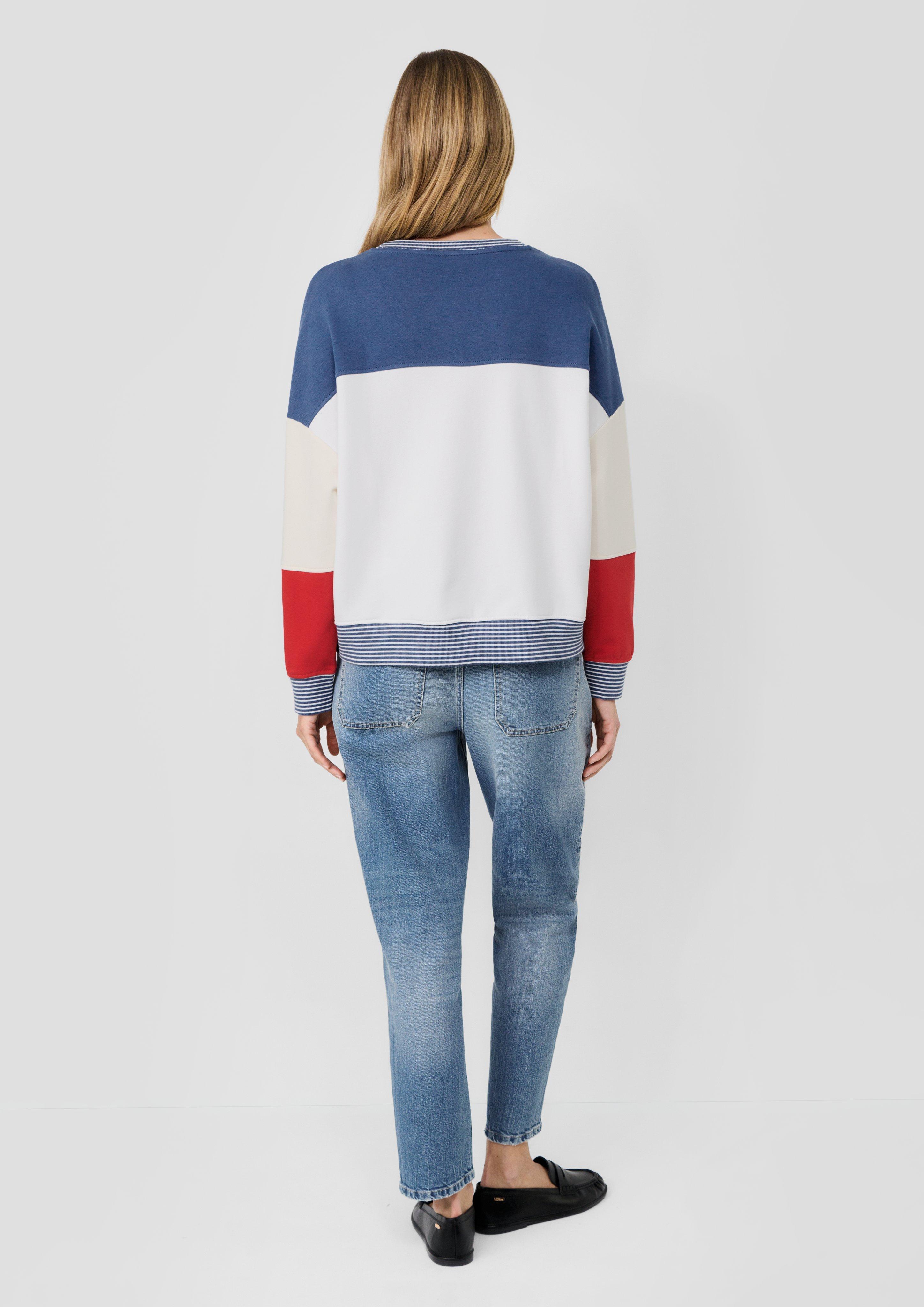 Femmes s.Oliver x Heidi Klum : sweat-shirt color block à logo en bleu de s.Oliver