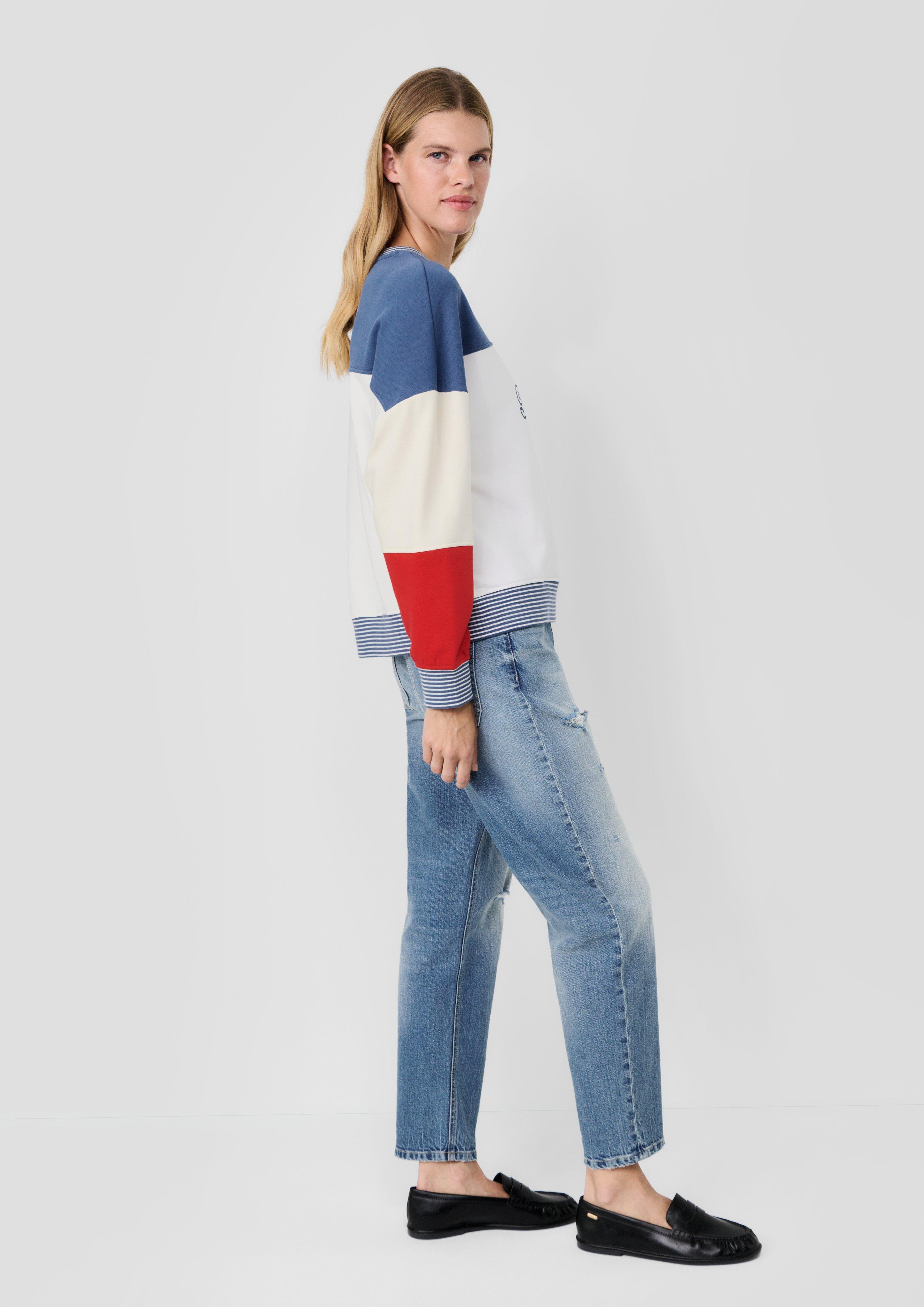 Femmes s.Oliver x Heidi Klum : sweat-shirt color block à logo en bleu de s.Oliver