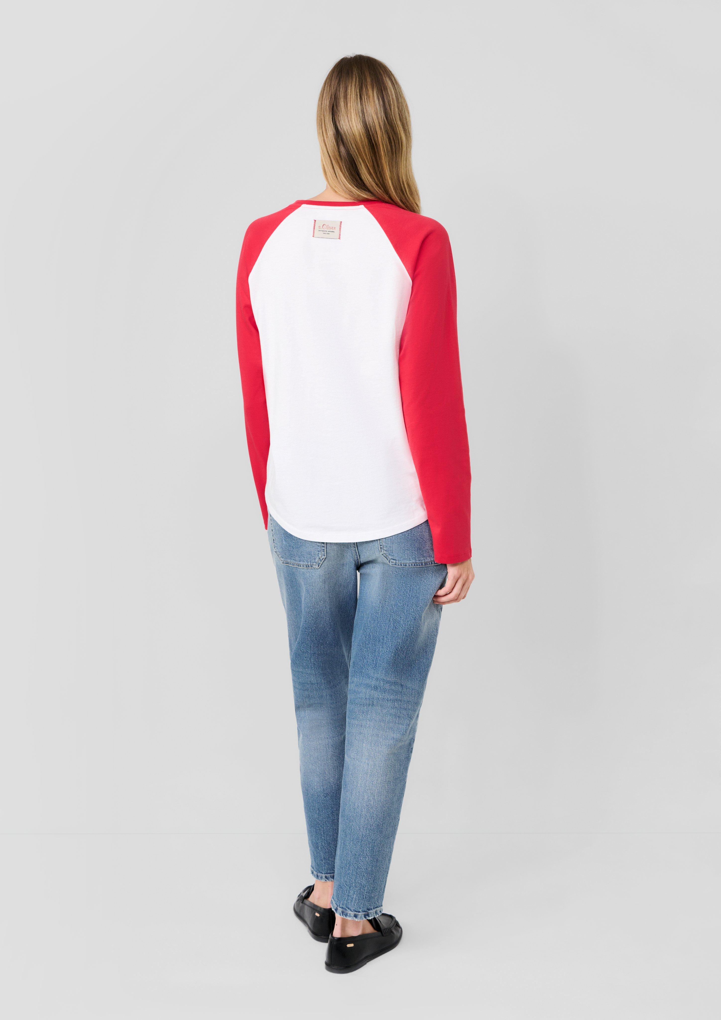 Femmes s.Oliver x Heidi Klum : haut color block à manches raglan en rouge de s.Oliver