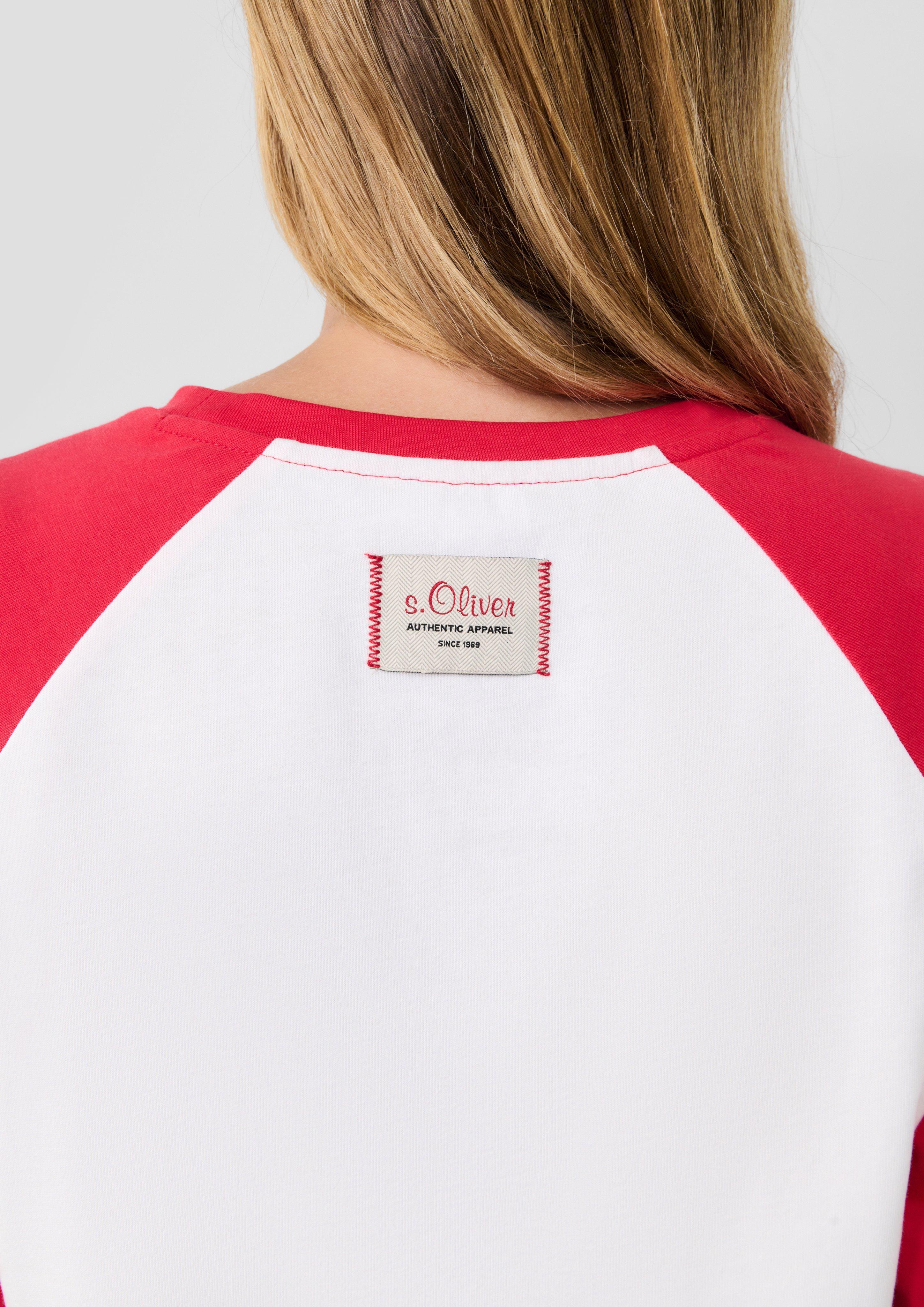 Femmes s.Oliver x Heidi Klum : haut color block à manches raglan en rouge de s.Oliver