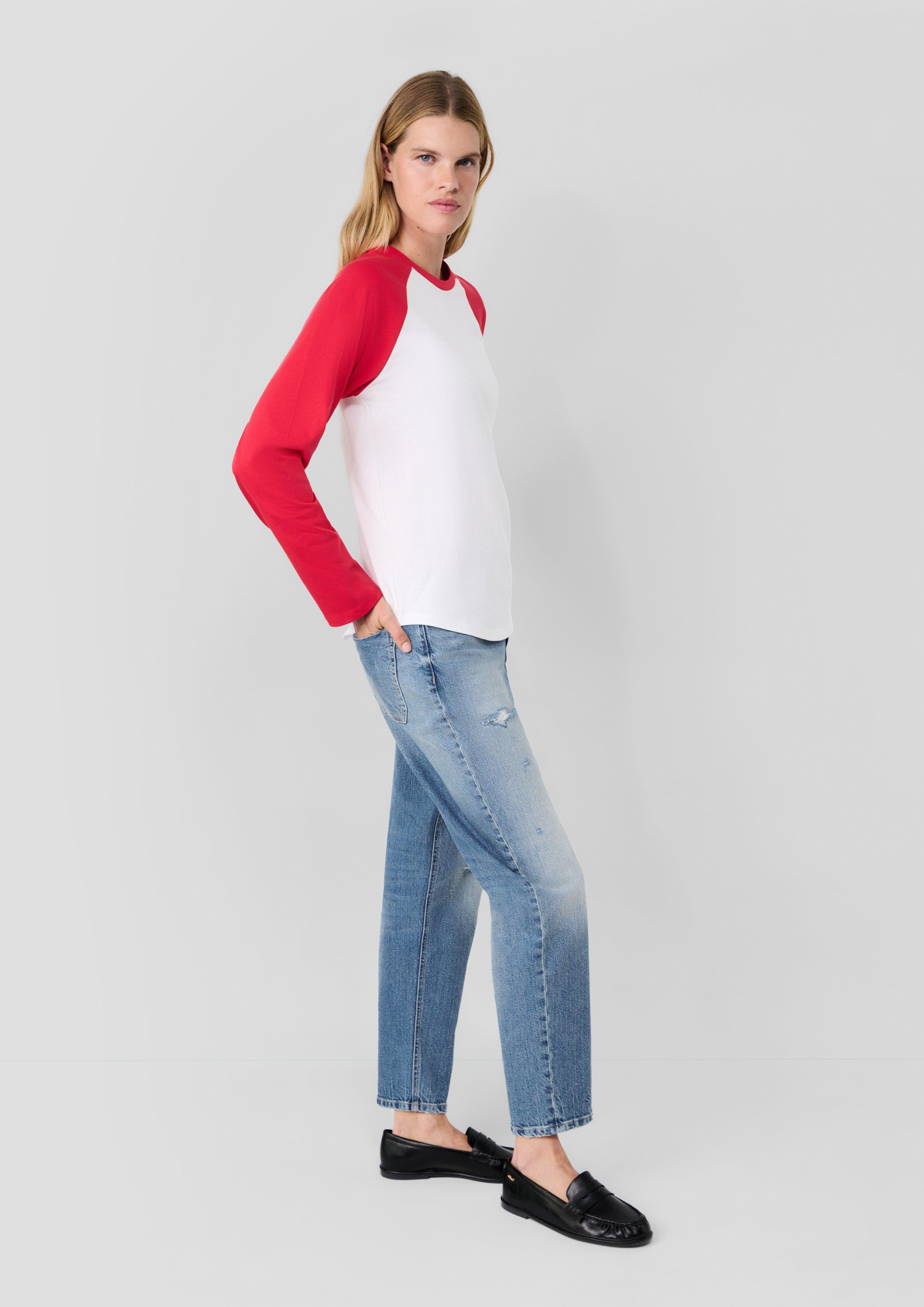 Femmes s.Oliver x Heidi Klum : haut color block à manches raglan en rouge de s.Oliver