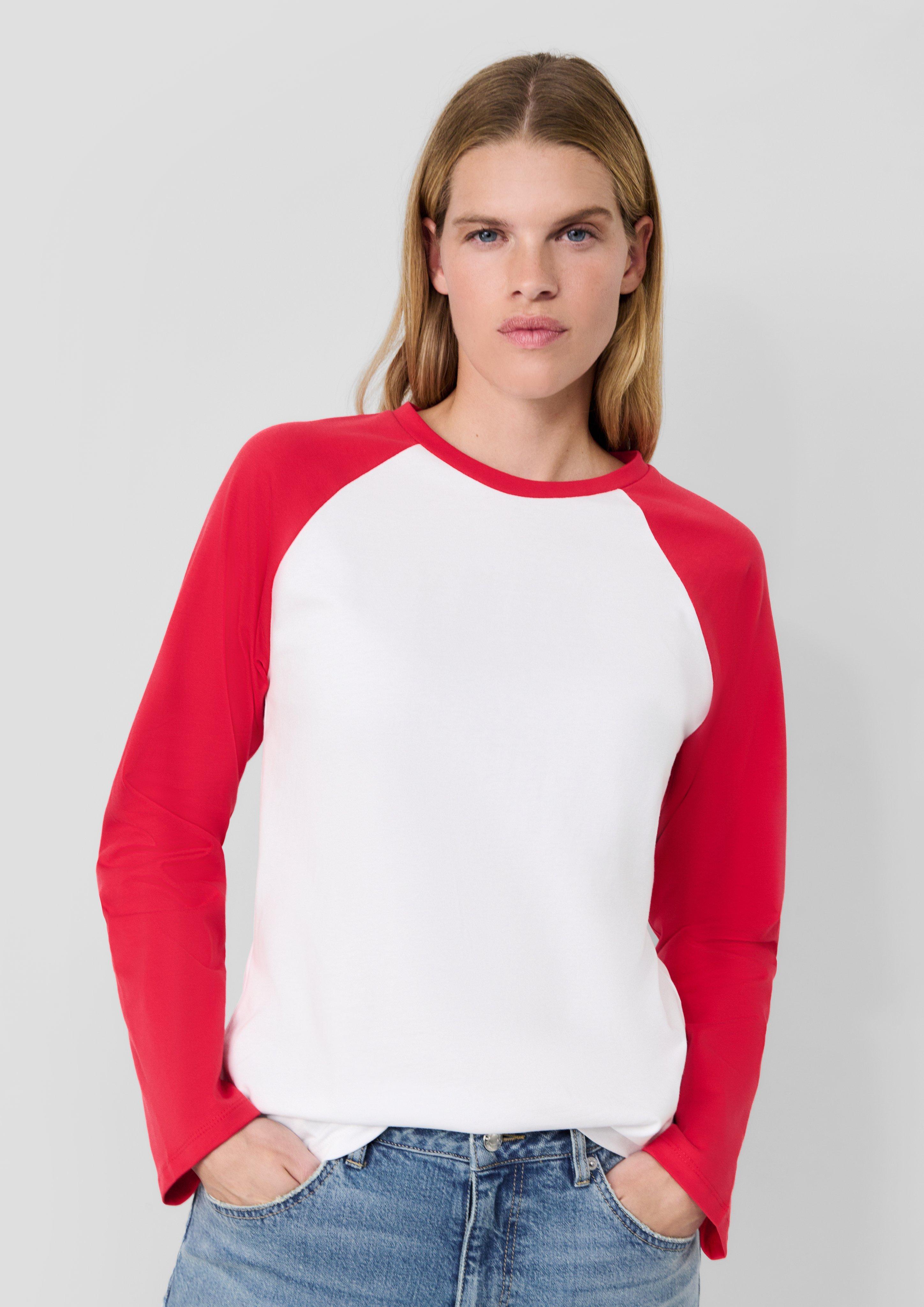 Femmes s.Oliver x Heidi Klum : haut color block à manches raglan en rouge de s.Oliver