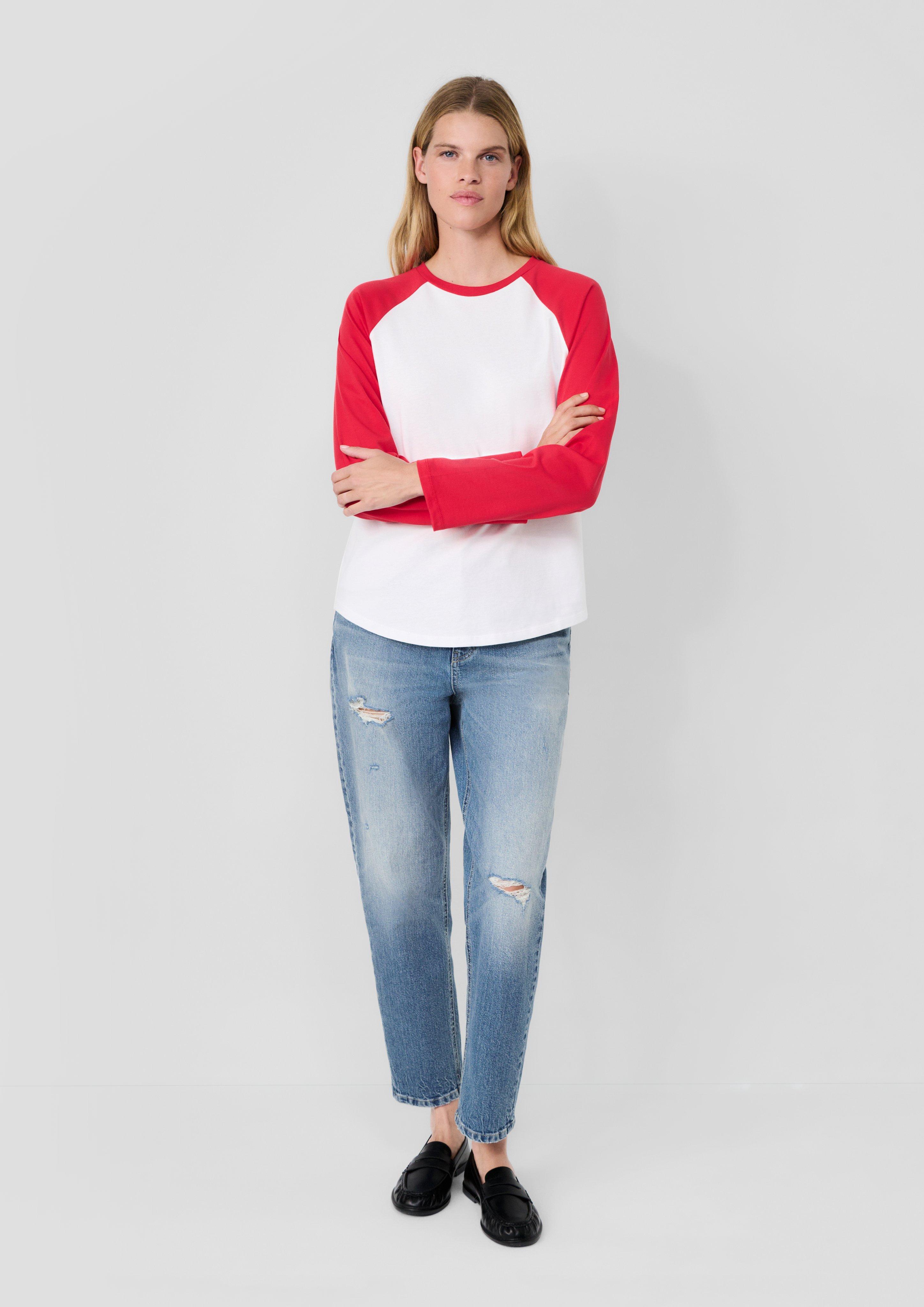 Femmes s.Oliver x Heidi Klum : haut color block à manches raglan en rouge de s.Oliver