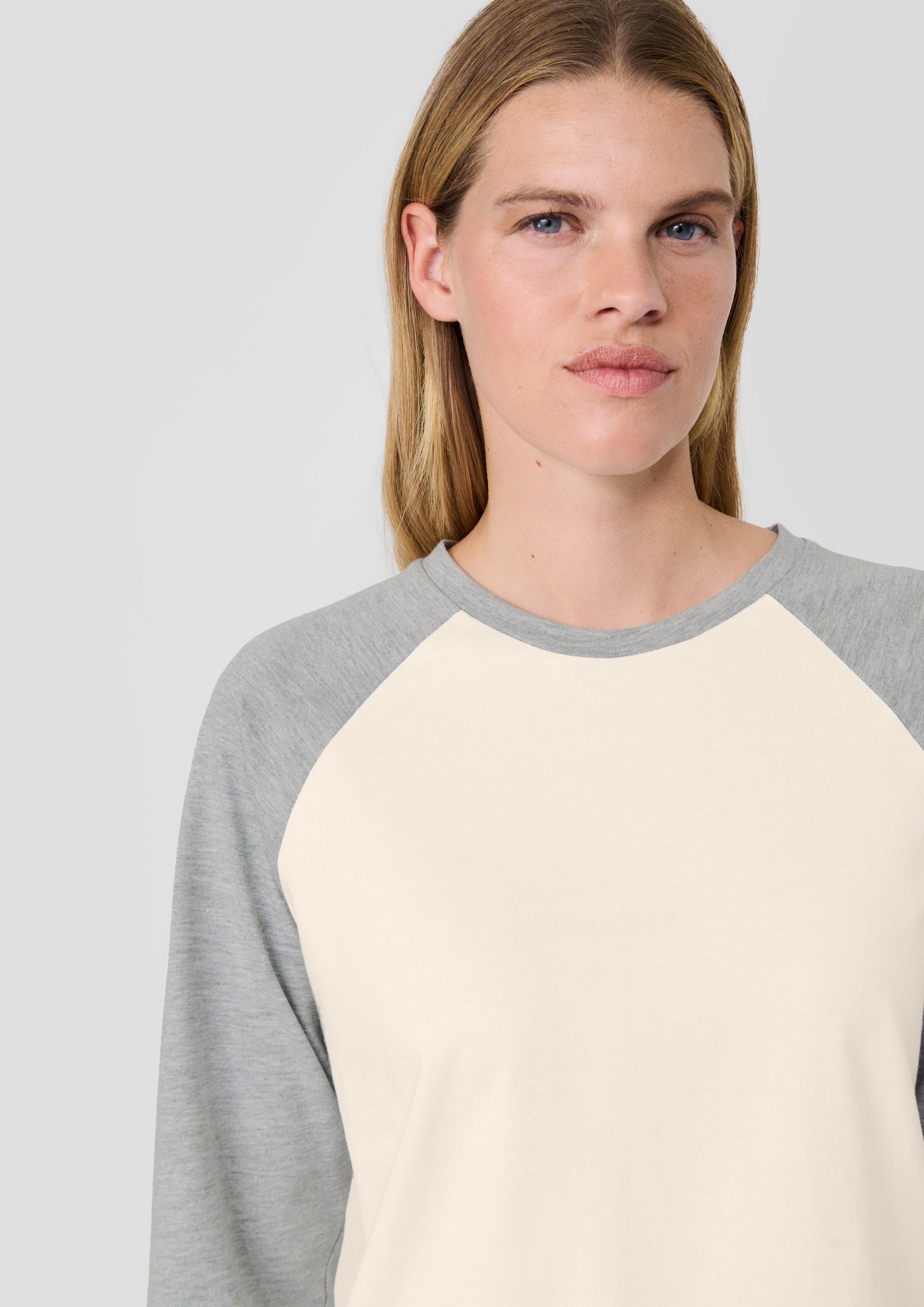 Dames s.Oliver x Heidi Klum: shirt met raglanmouwen en colour blocks in crème van s.Oliver