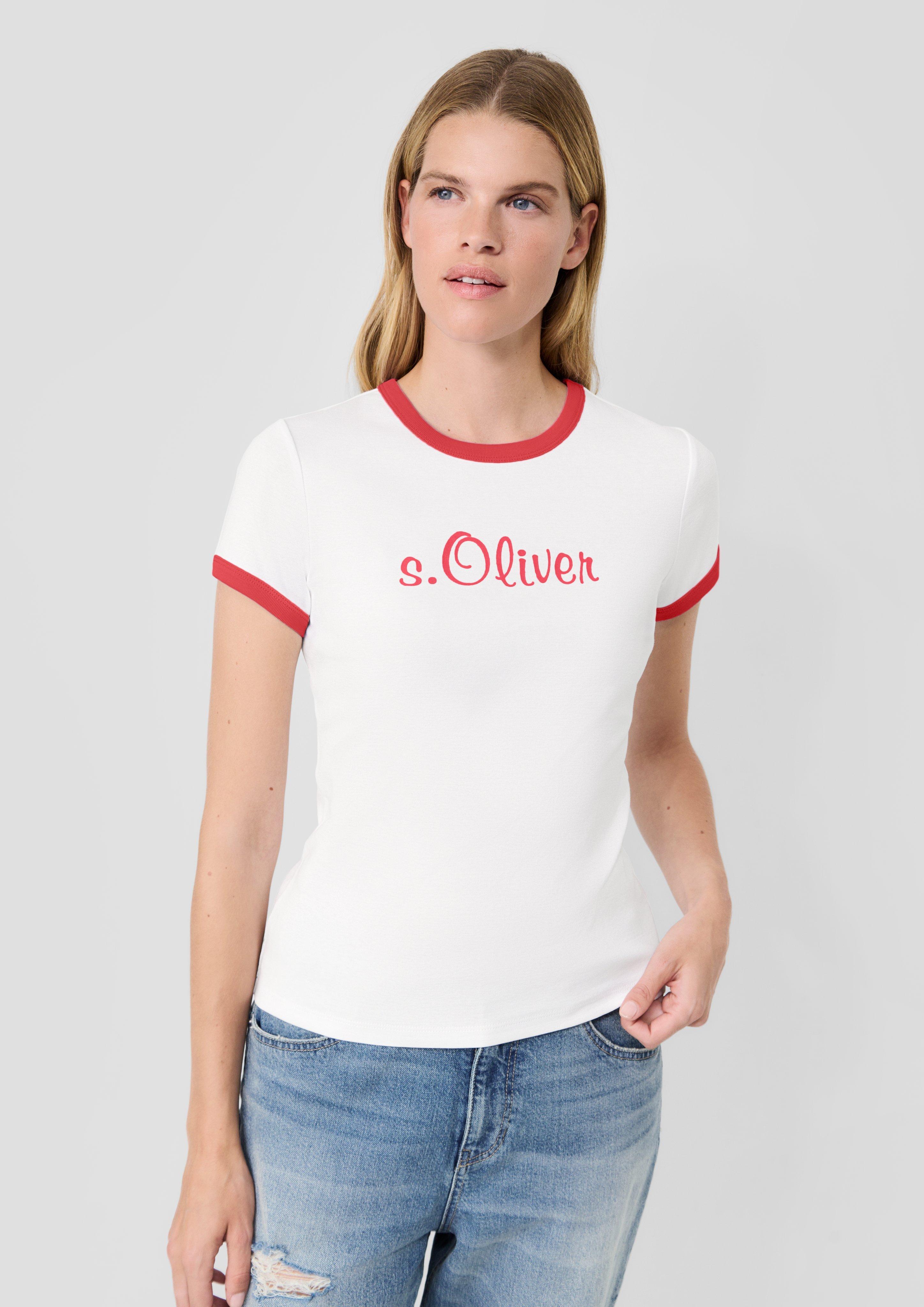 Femmes s.Oliver x Heidi Klum : t-shirt à logo de coupe Slim Fit en rouge de s.Oliver
