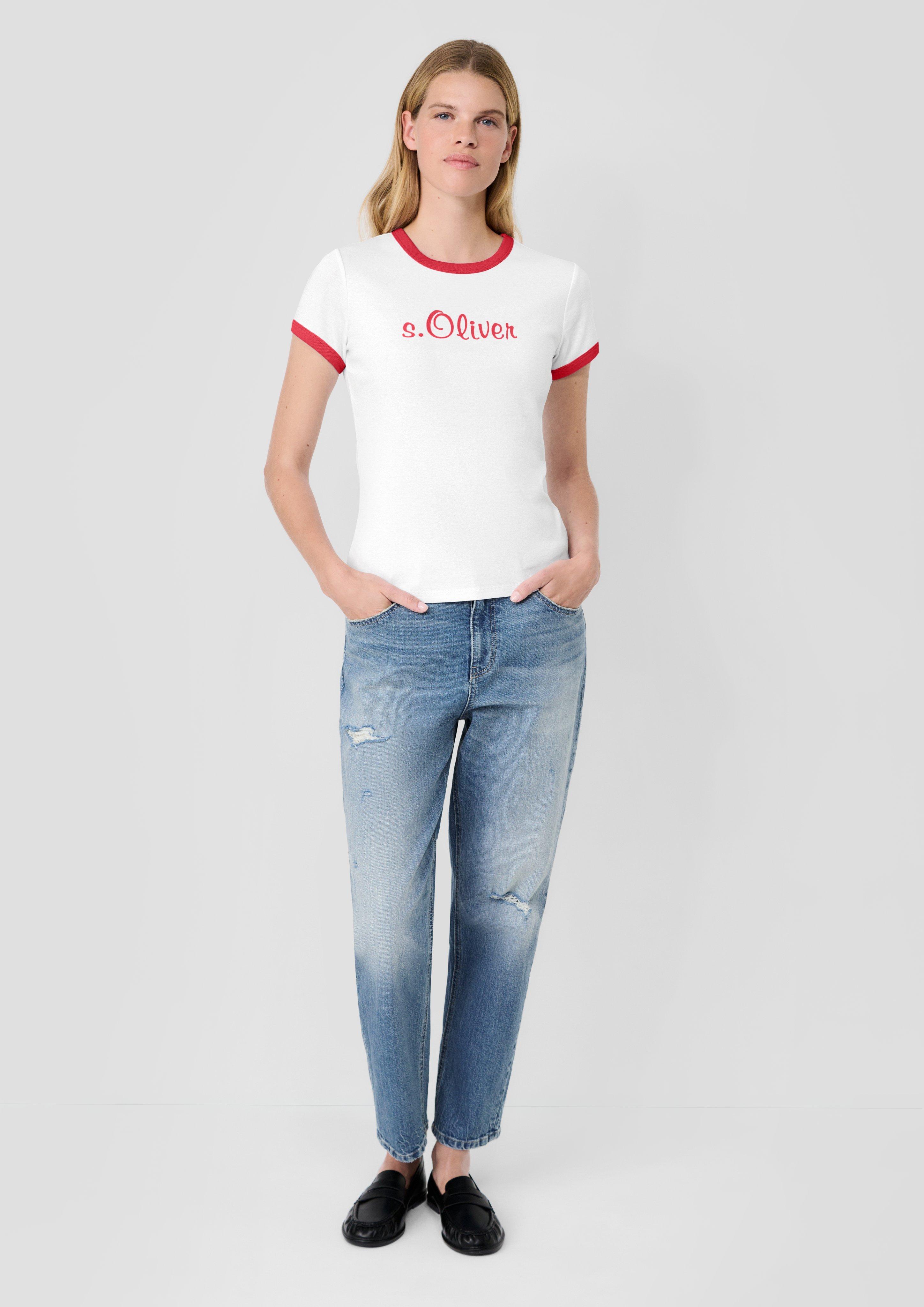 Femmes s.Oliver x Heidi Klum : t-shirt à logo de coupe Slim Fit en rouge de s.Oliver