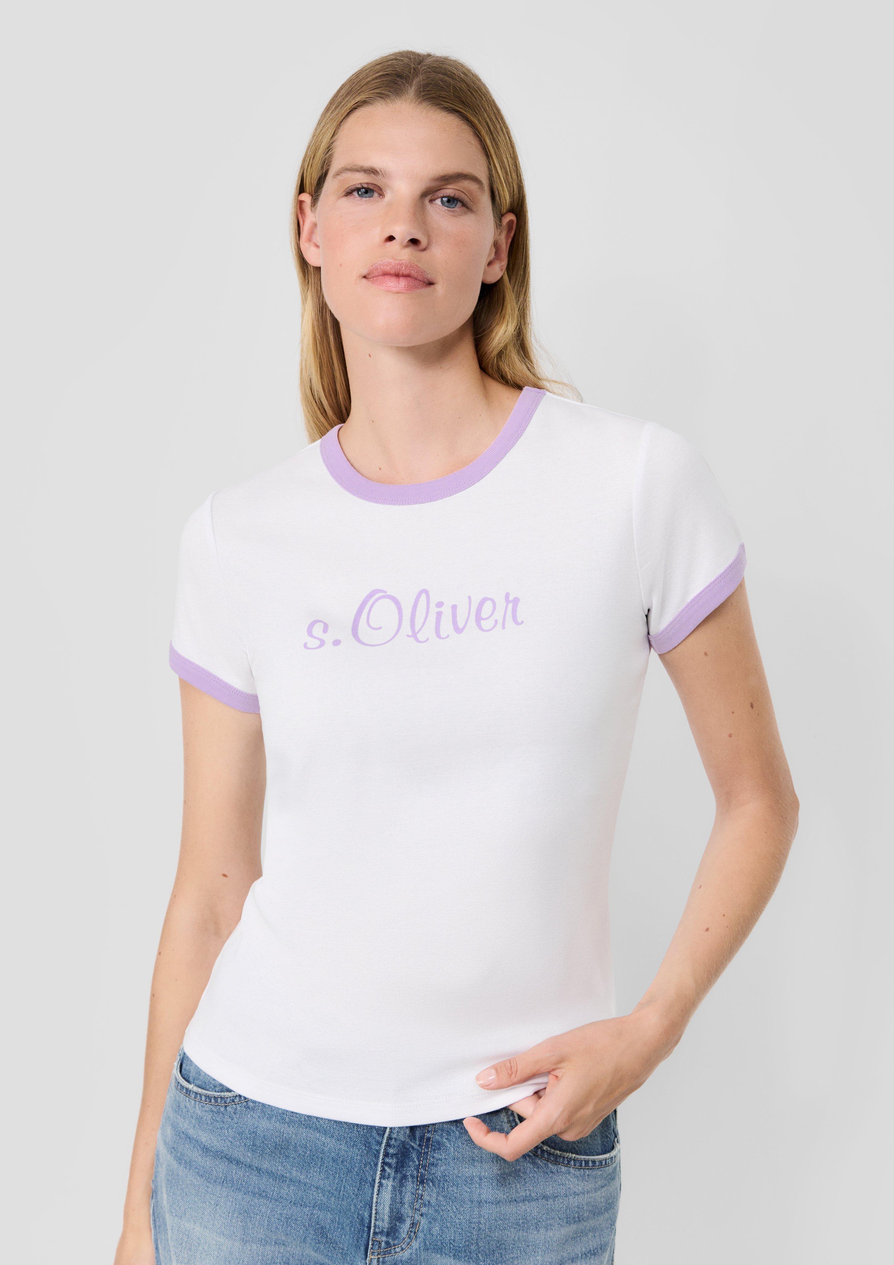 Femmes s.Oliver x Heidi Klum : t-shirt à logo de coupe Slim Fit en blanc de s.Oliver