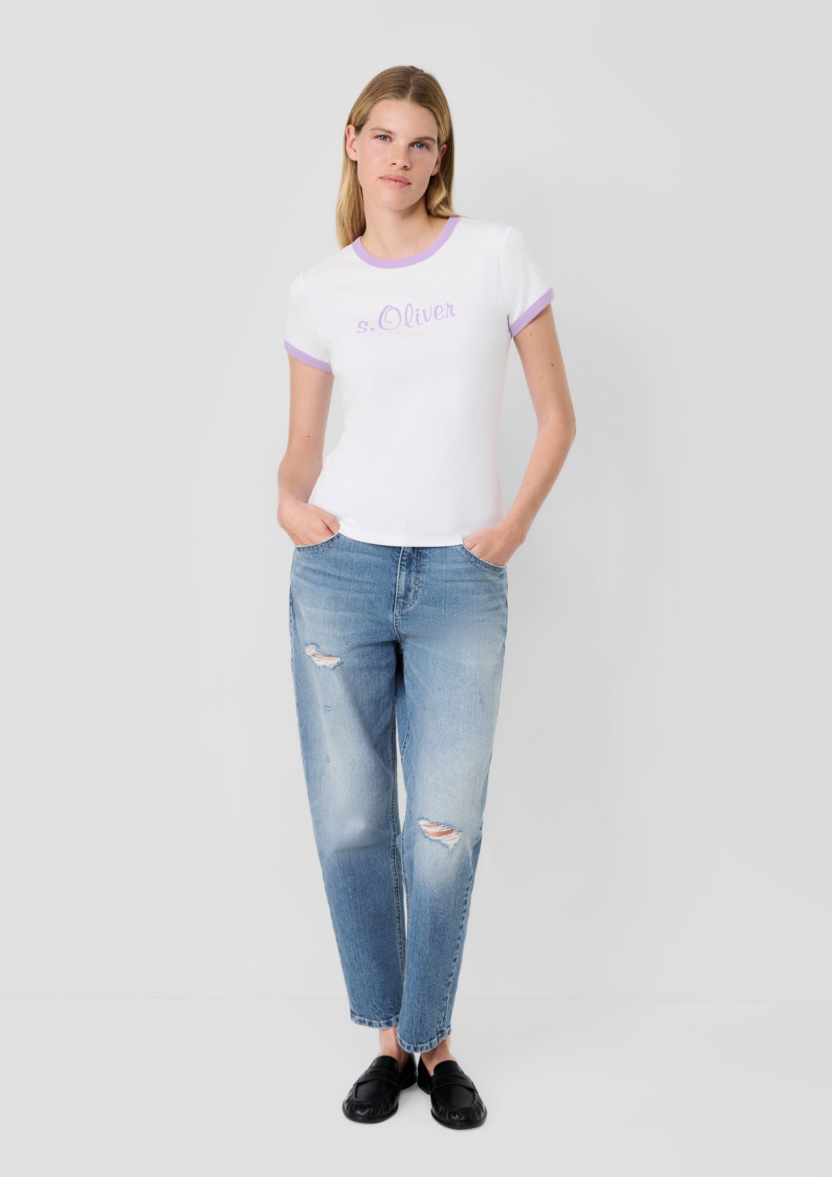 Femmes s.Oliver x Heidi Klum : t-shirt à logo de coupe Slim Fit en blanc de s.Oliver