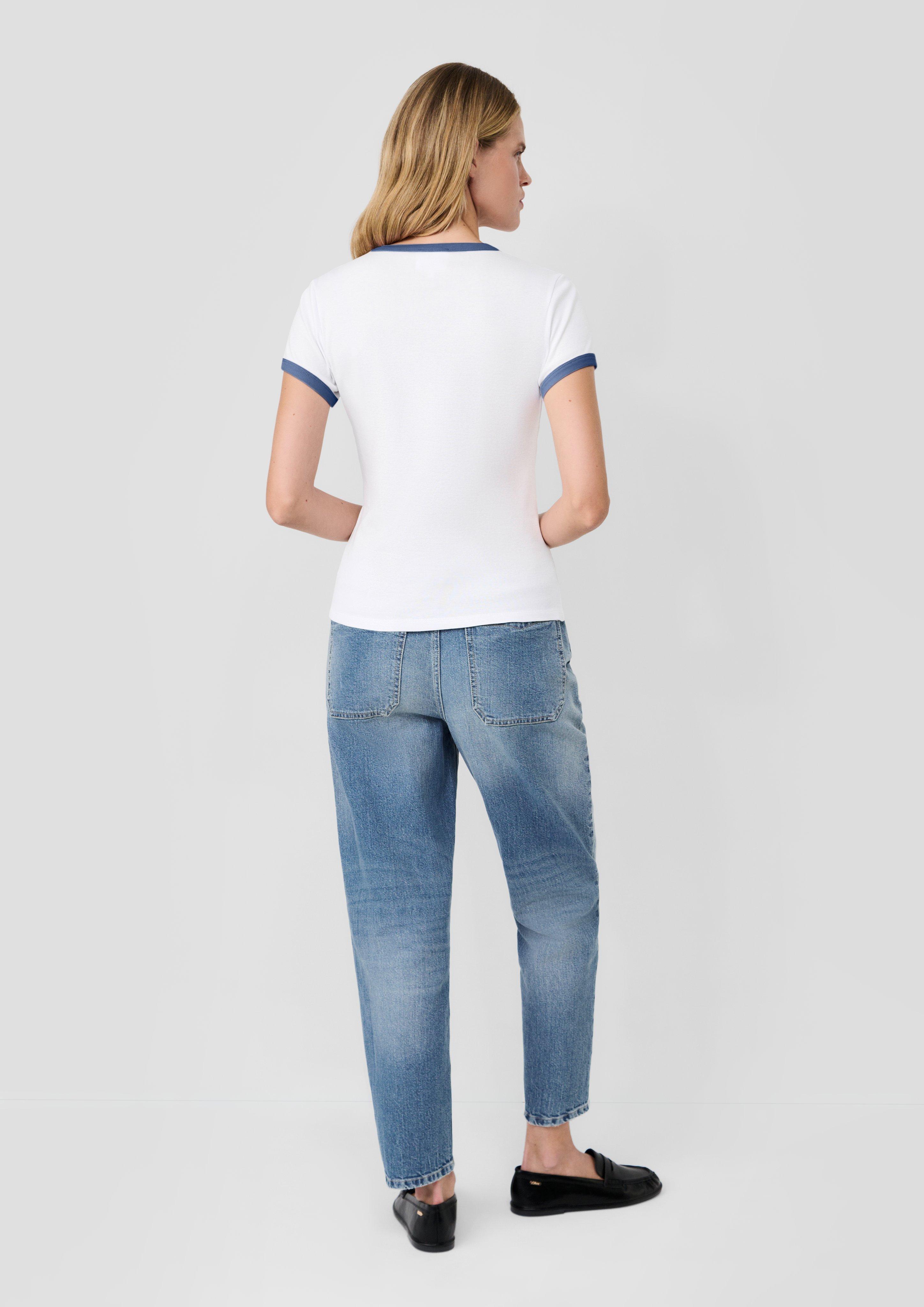 Femmes s.Oliver x Heidi Klum : t-shirt à logo de coupe Slim Fit en bleu de s.Oliver
