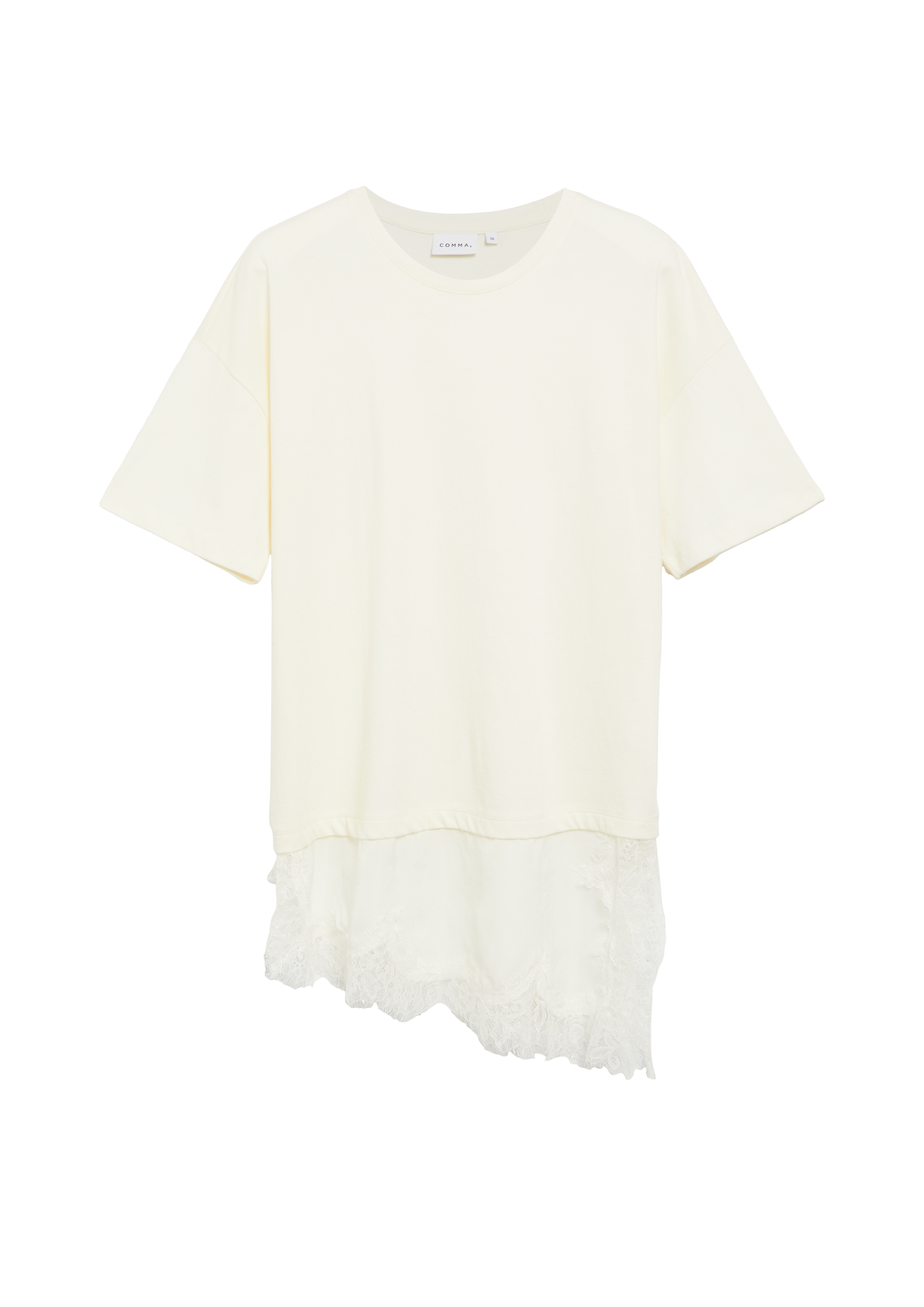 Asymmetrisch T-shirt met kant