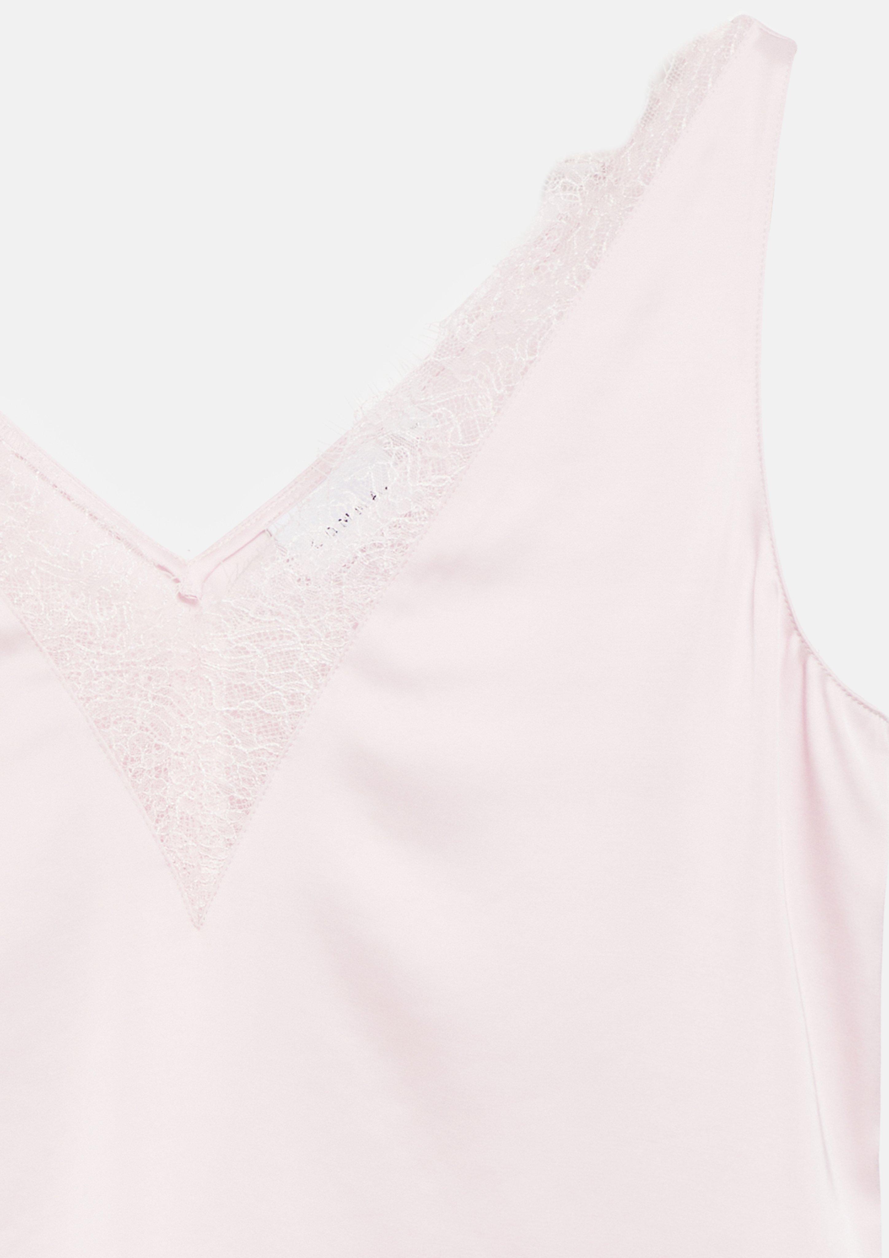 Damen Satintop mit Spitze in pink von comma