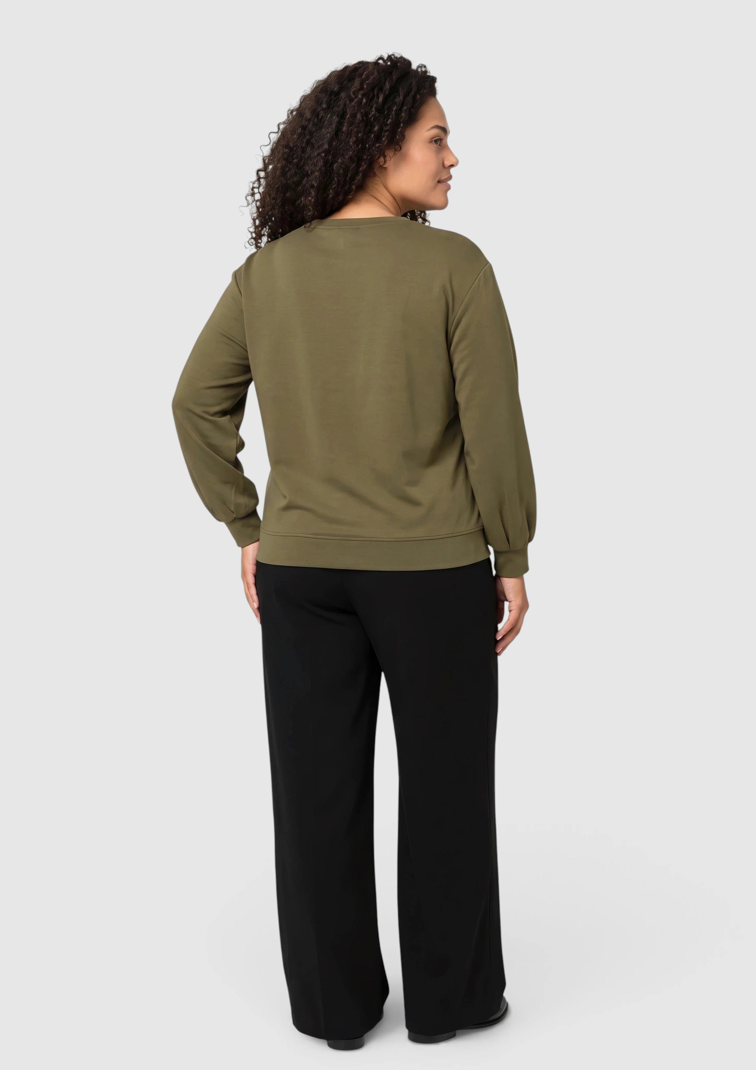 Women Sweatshirt in olive by s.Oliver CURVE
