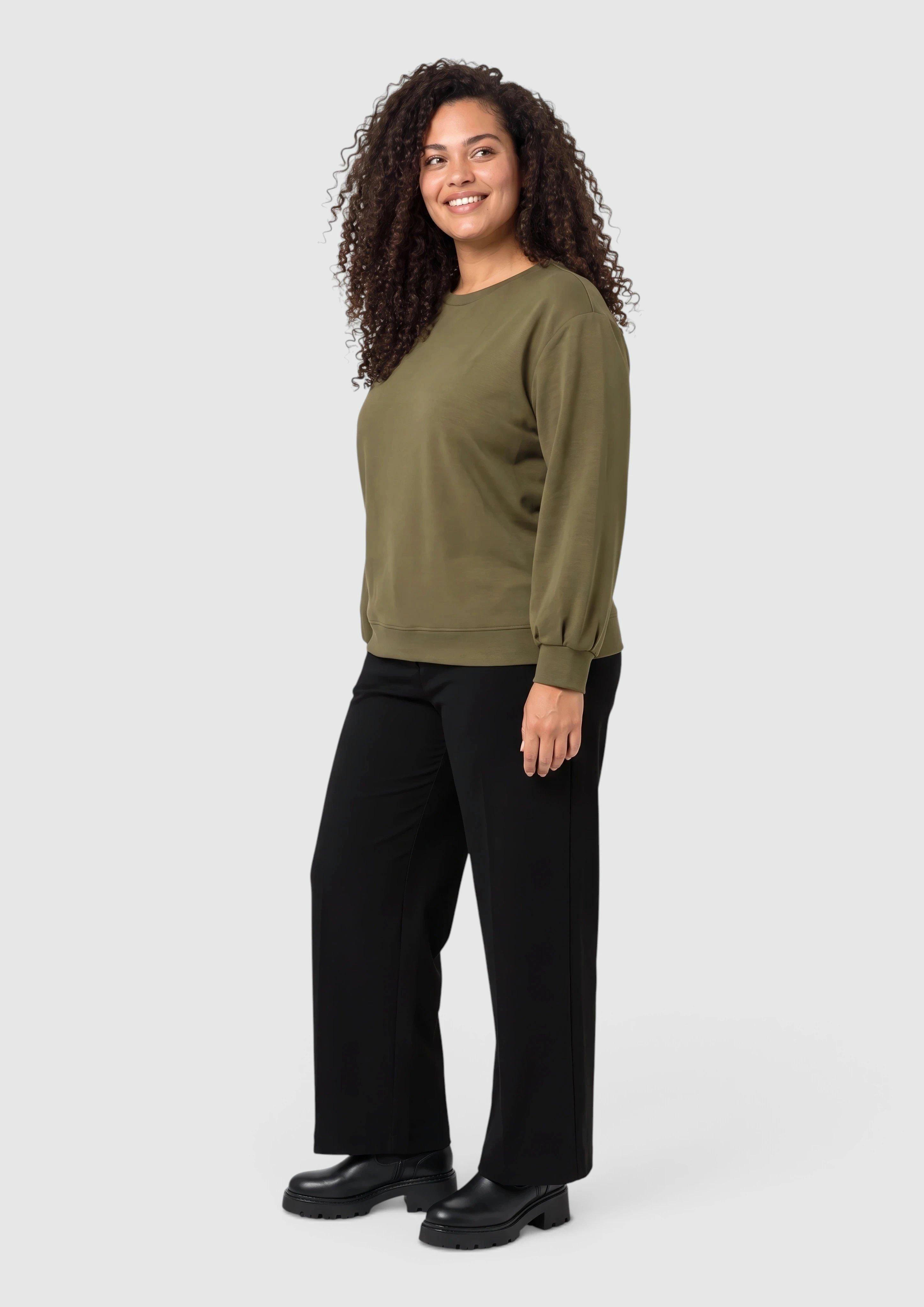 Women Sweatshirt in olive by s.Oliver CURVE