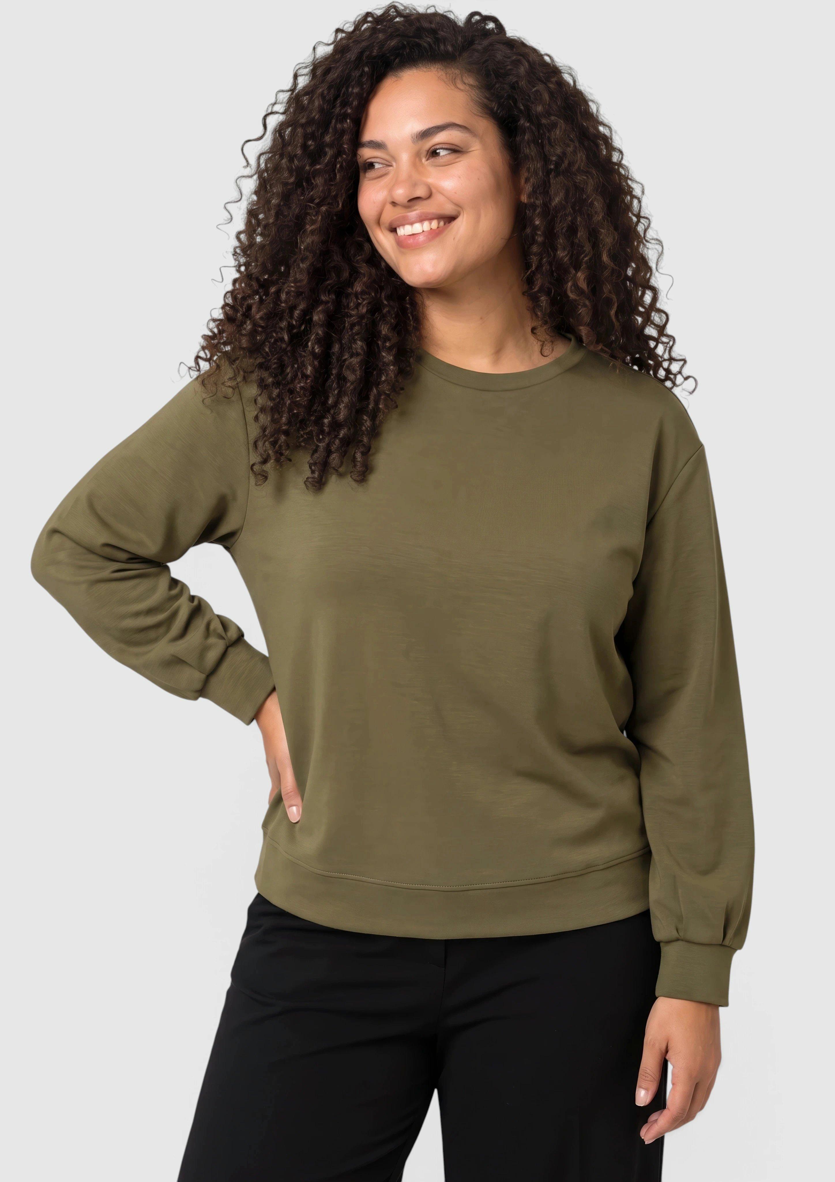 Women Sweatshirt in olive by s.Oliver CURVE