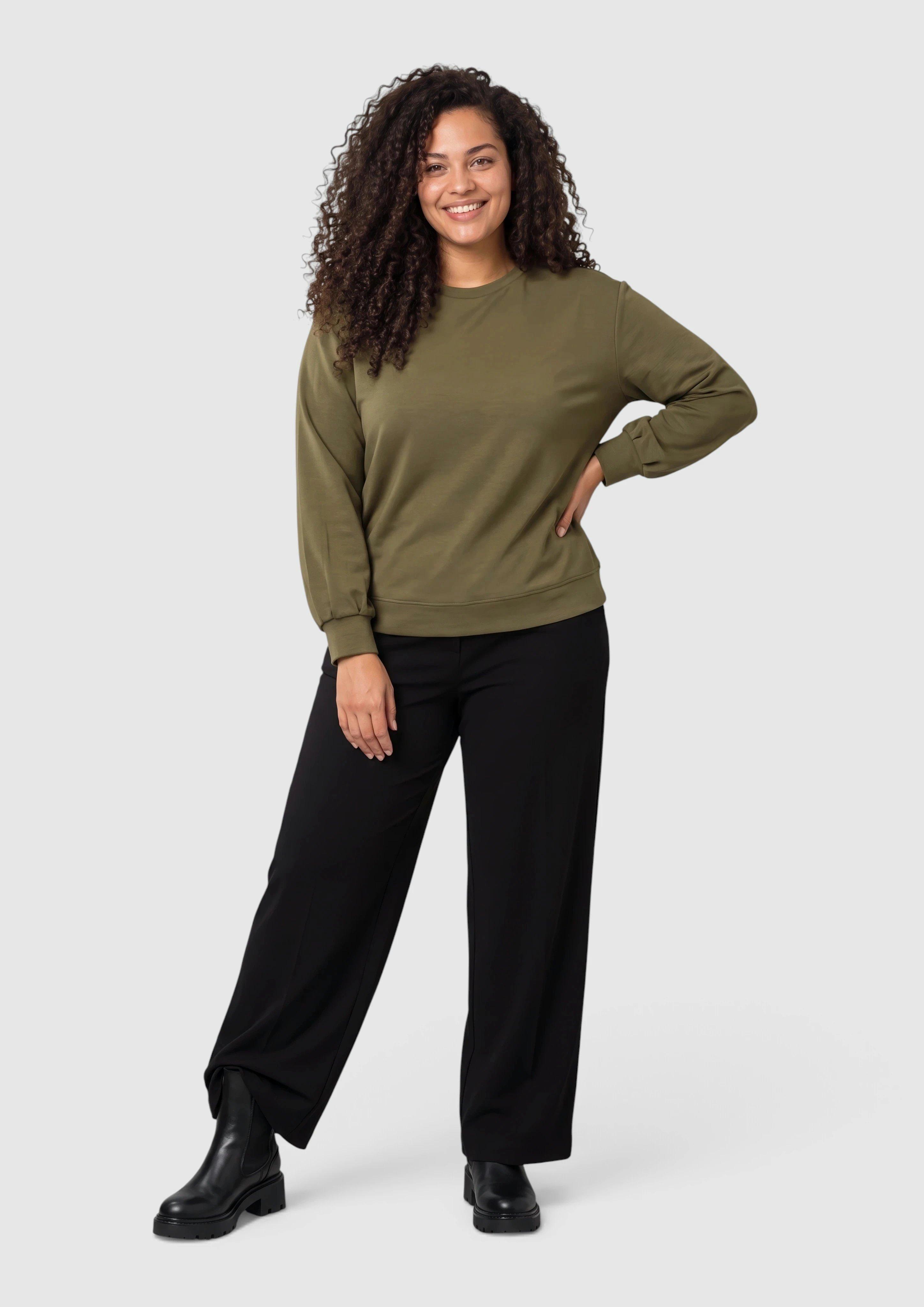 Women Sweatshirt in olive by s.Oliver CURVE