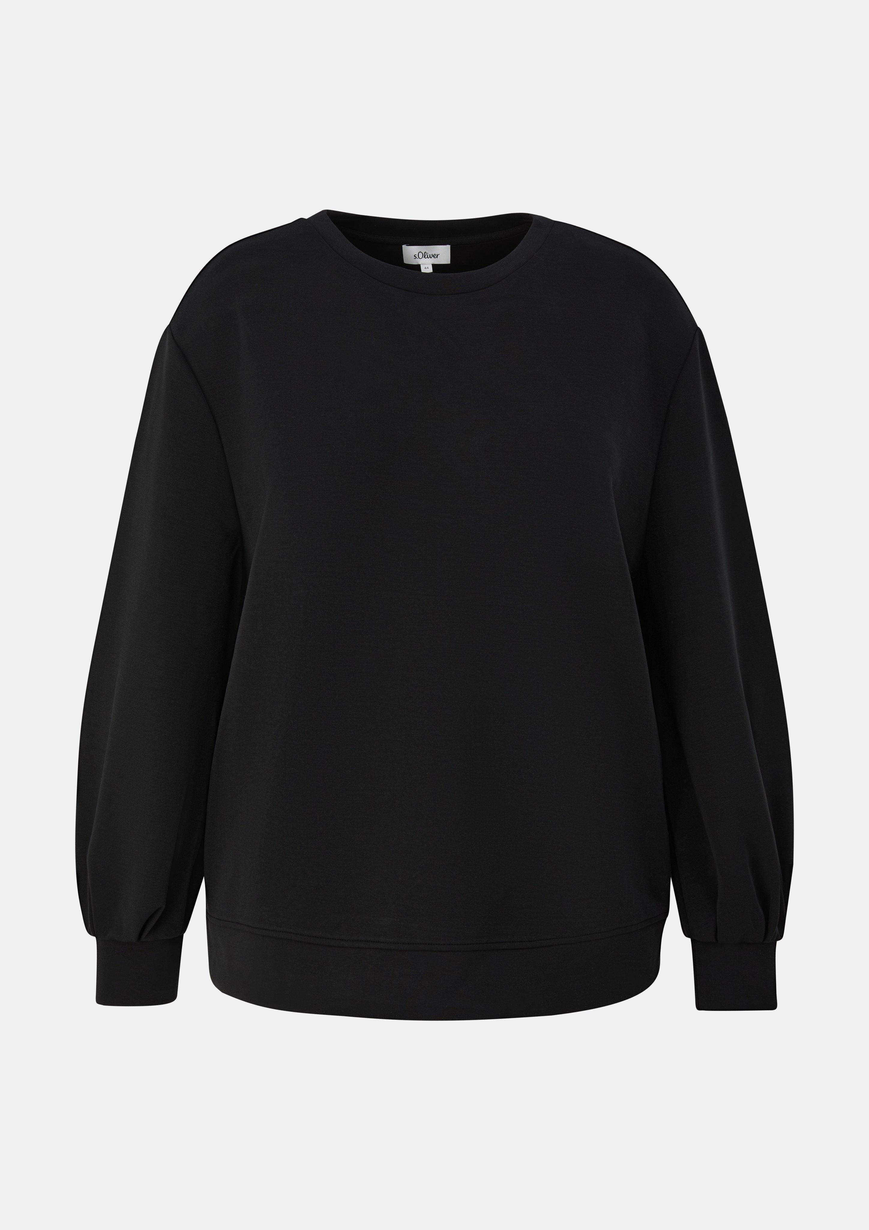 Damen Scuba-Sweatshirt mit weitem Arm in schwarz von s.Oliver CURVE