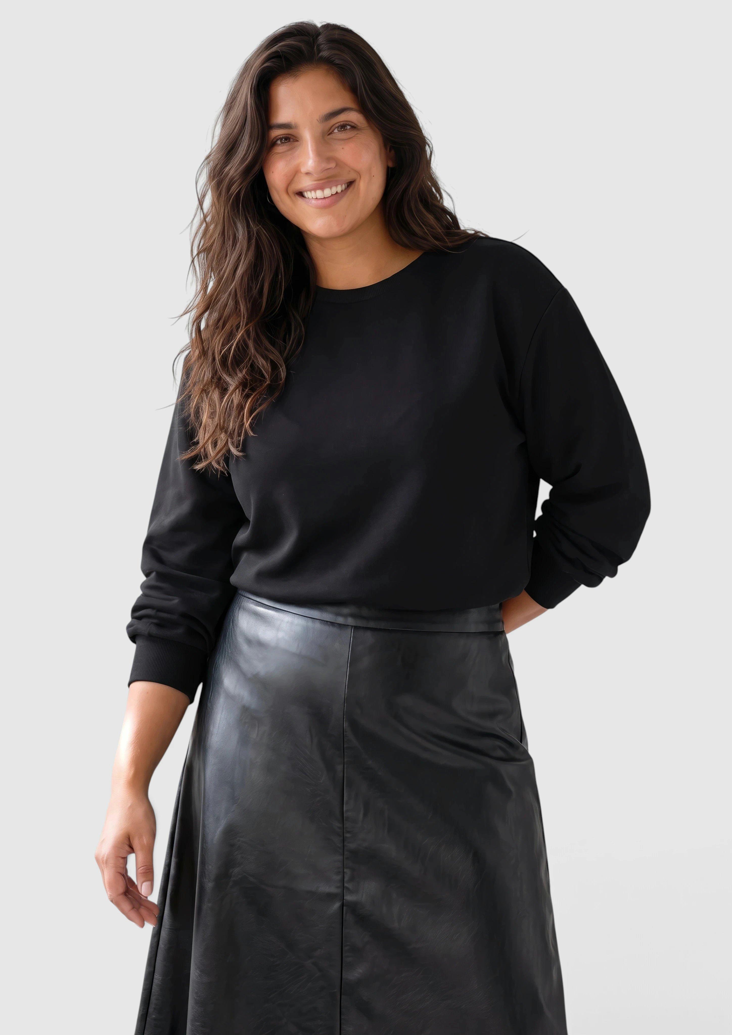 Scuba-Sweatshirt mit weitem Arm in Farbe schwarz von s.Oliver CURVE