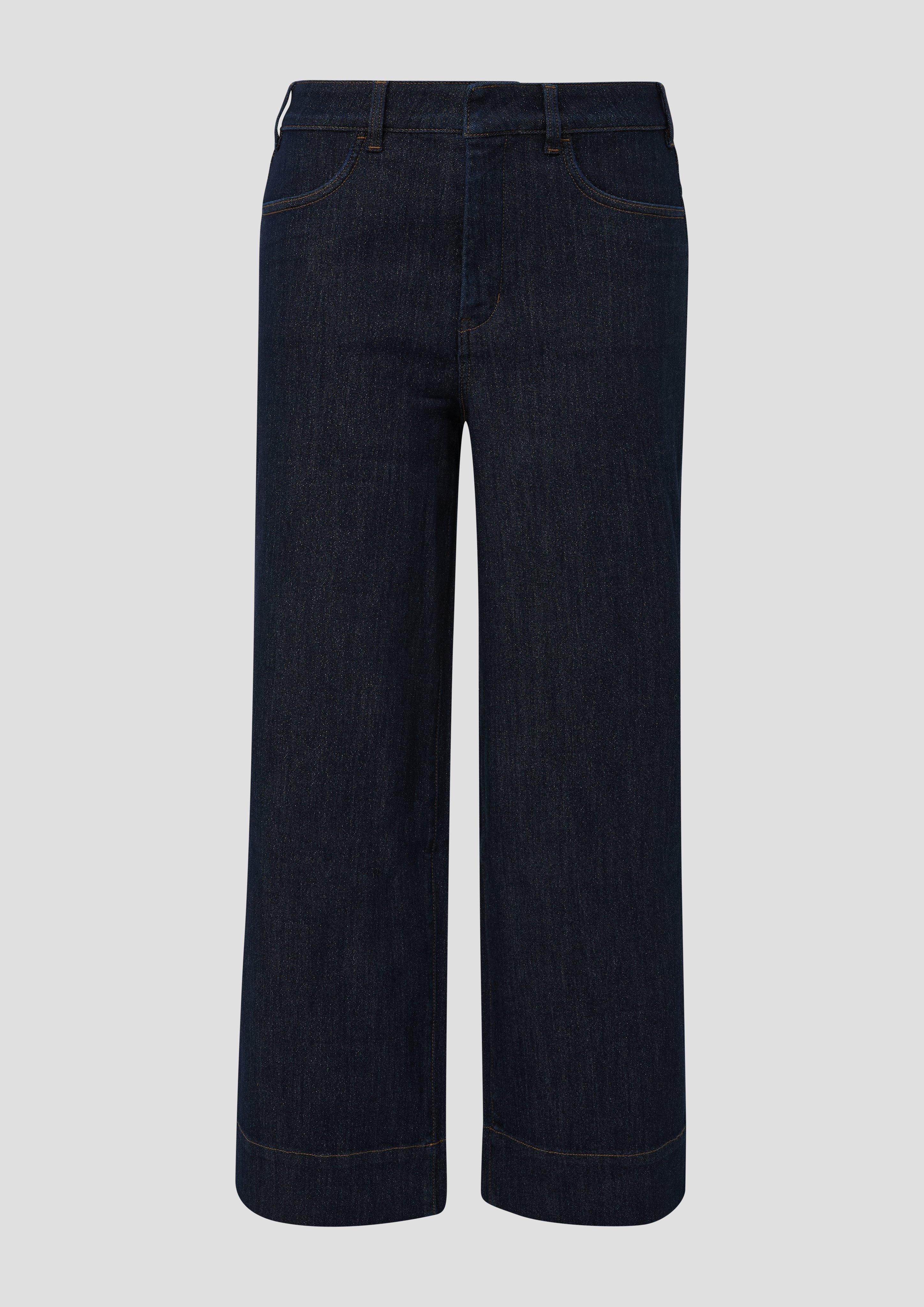 Damen Jeans / High Rise / Wide / Glitzereffekt in blau von s.Oliver CURVE