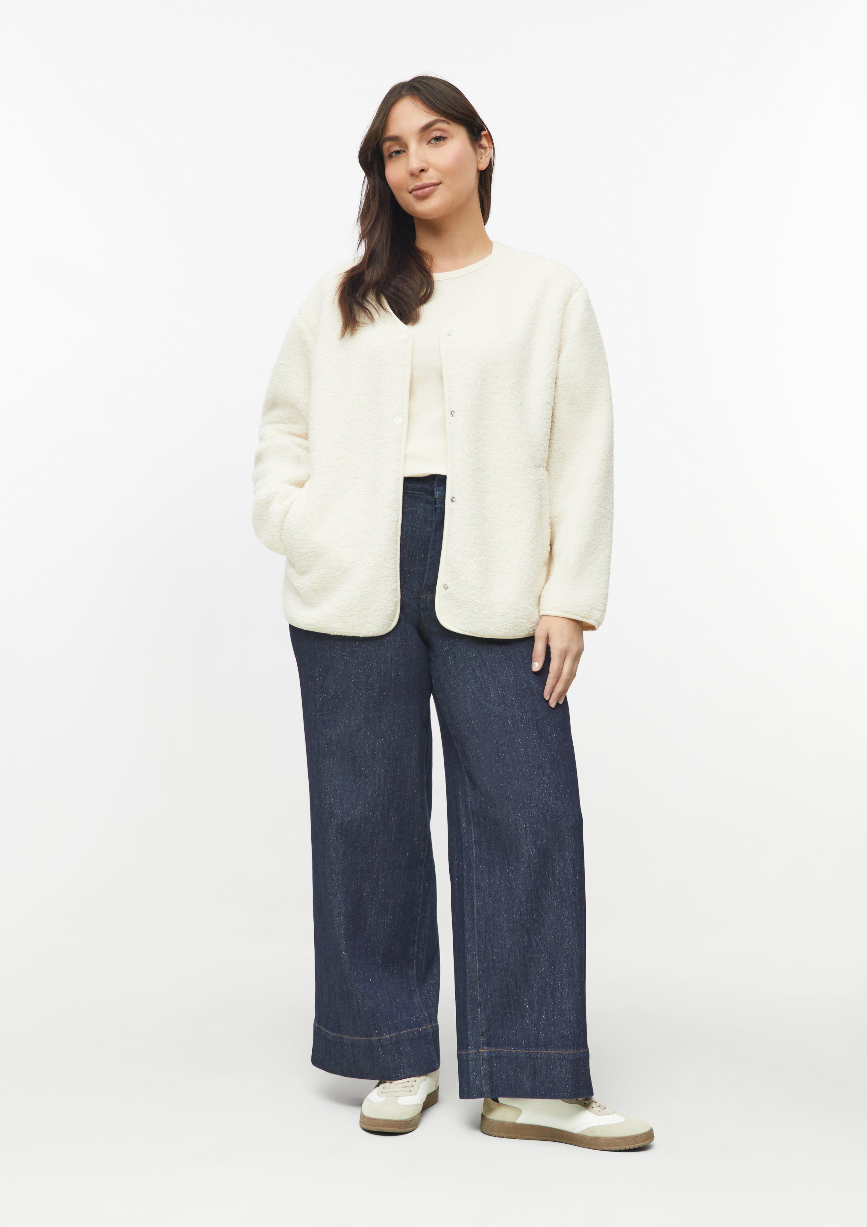 Damen Jeans / High Rise / Wide / Glitzereffekt in blau von s.Oliver CURVE
