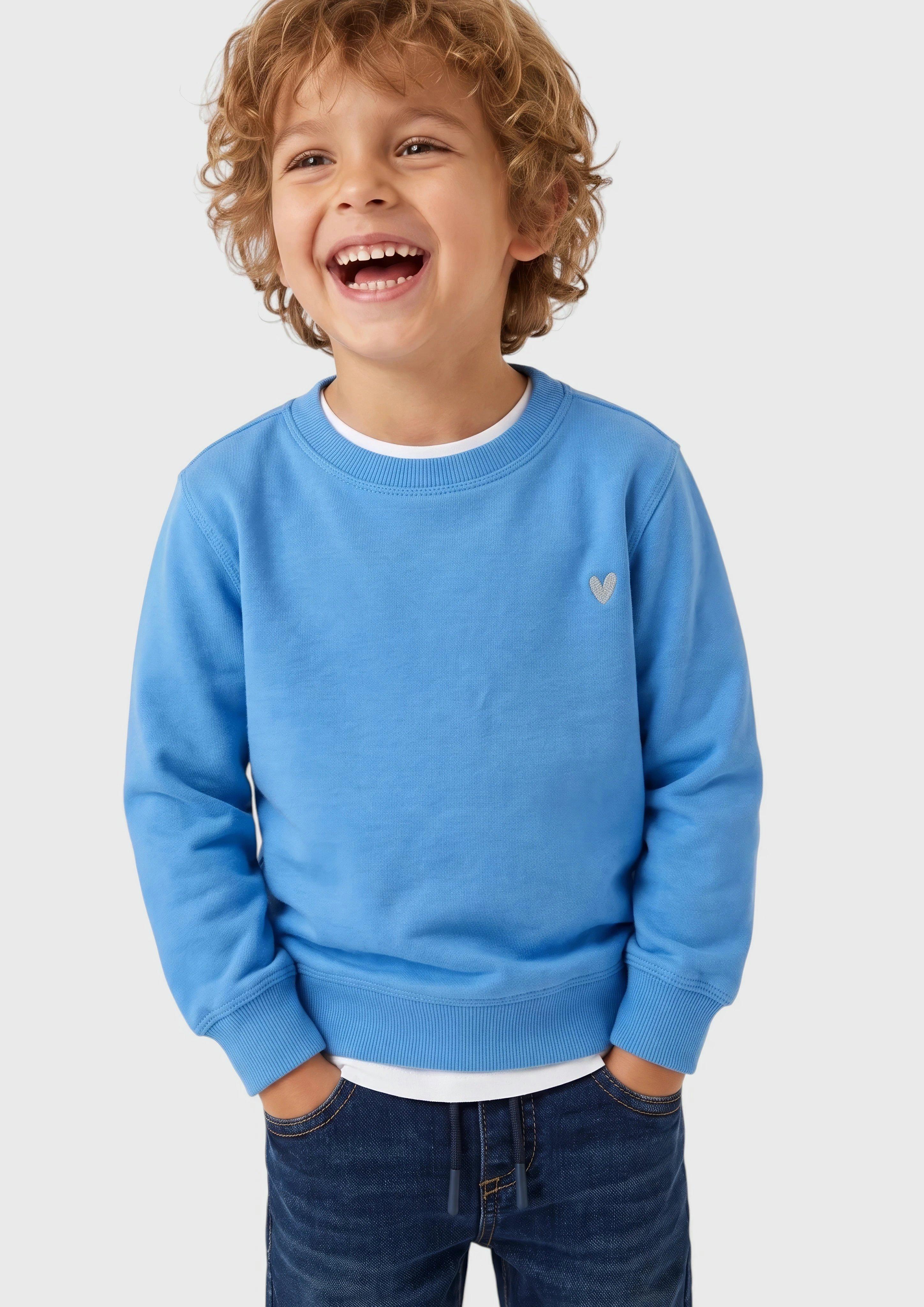 Kuscheliges Unisex Sweatshirt mit Stickerei in Farbe blau von s.Oliver