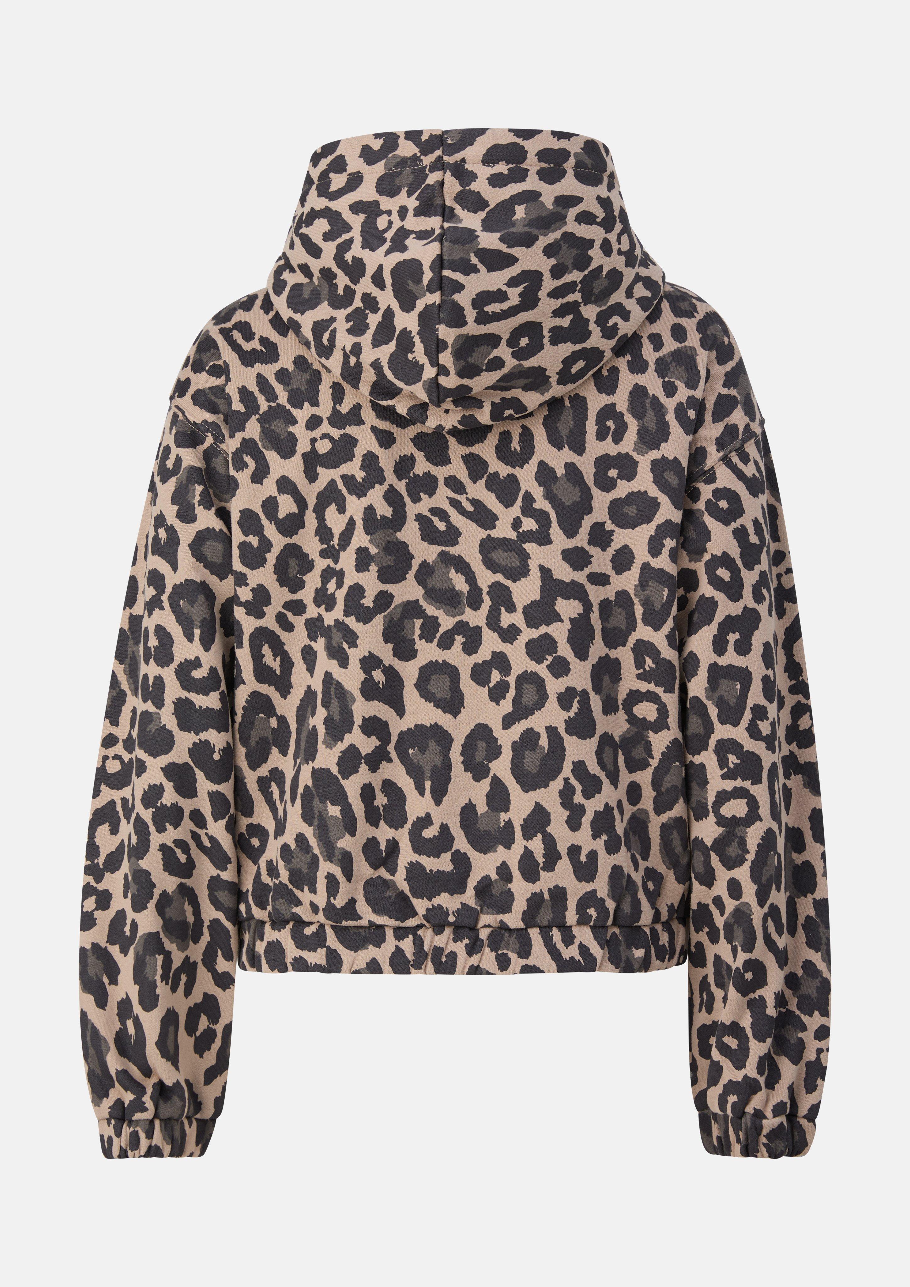Junior Veste en molleton oversize douillette avec imprimé sur toute la surface en beige de s.Oliver